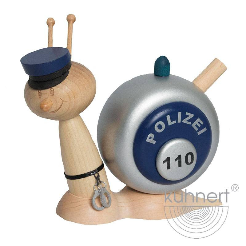 Kuhnert Rauchschnecke Schnecke Sunny - Räucherfigur Räuchermännchen - Polizeischnecke Polizei