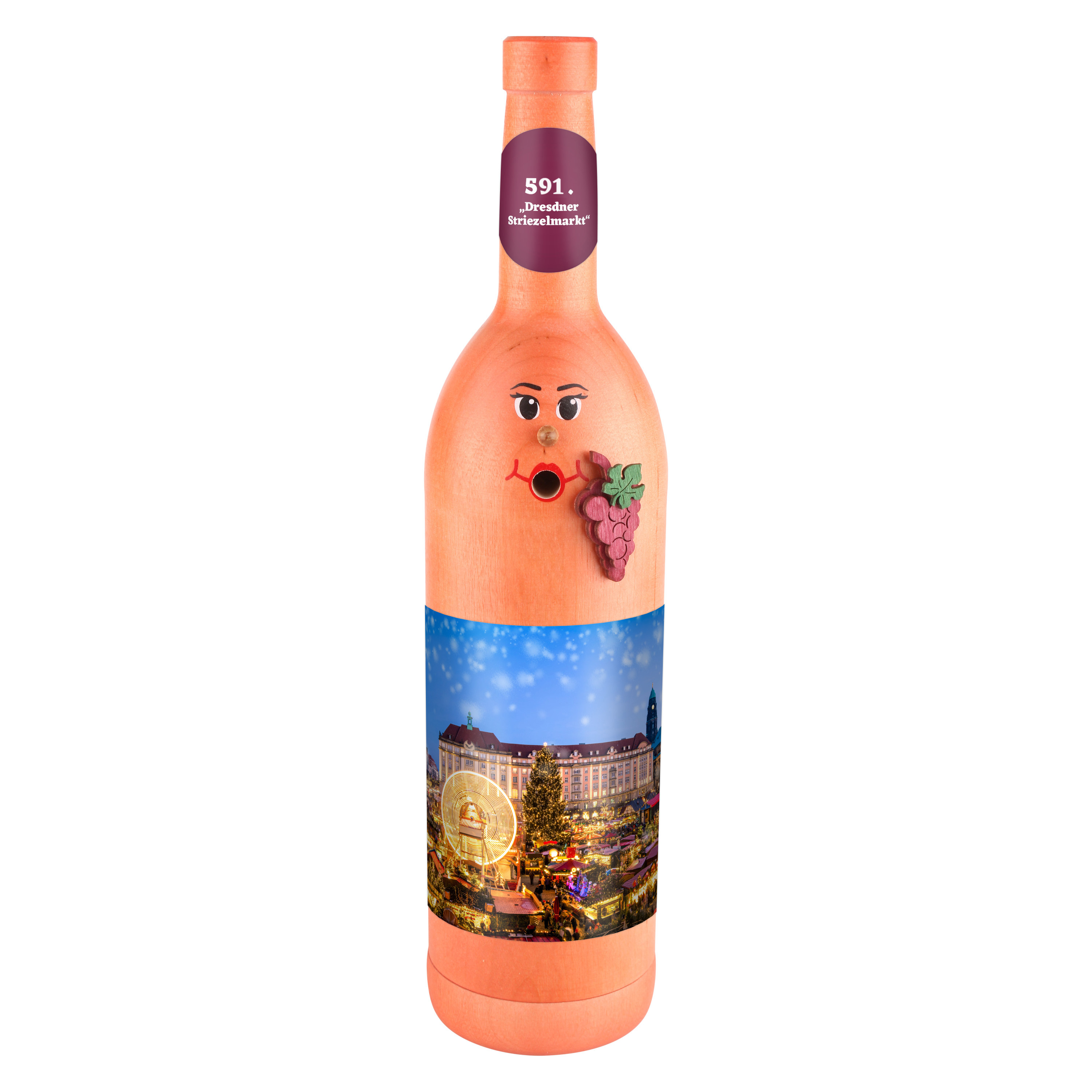 Räucherflasche Räucherfigur Rauchfigur Räuchermännchen Wein Wackerbarth 0,7 rose - "591. Dresden Striezelmarkt" Räucherflasche Räucherfigur Rauchfigur Räuchermännchen Wein Wackerbarth 0,7 rose - "591. Dresden Striezelmarkt"