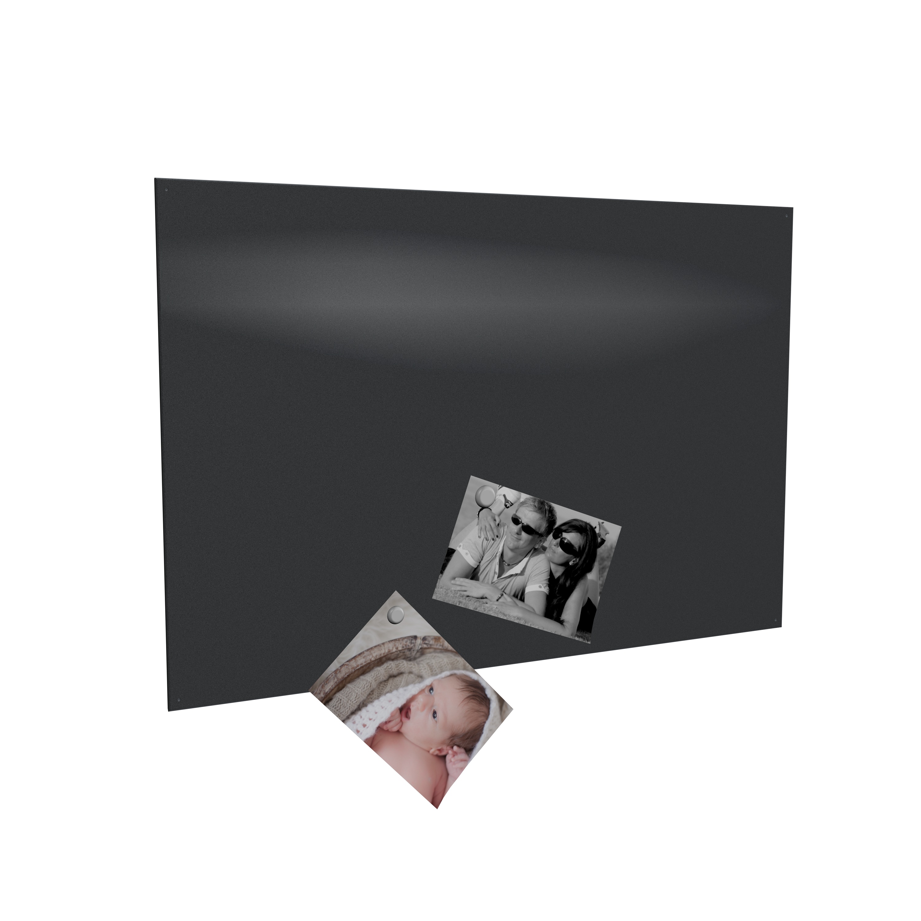 Magnetwand  Magnettafel Memoboard inkl. 4 Magnete - RAL 7021 schwarzgrau feinstruktur matt - 50 x 80 cm