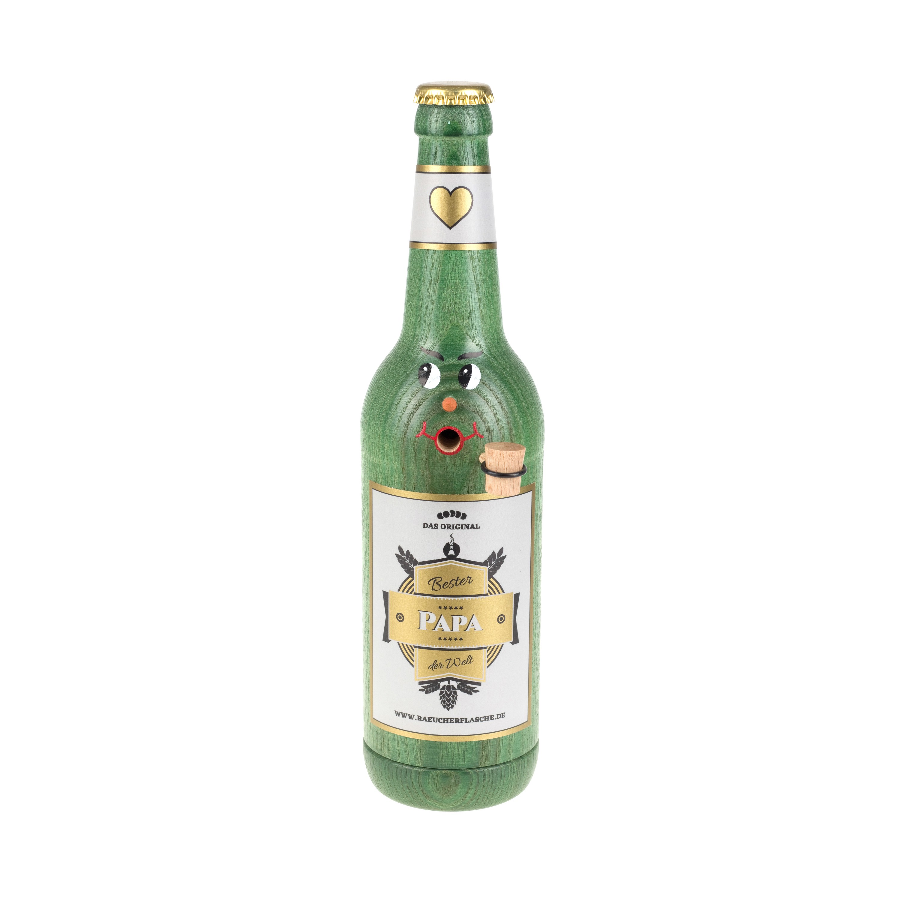 Räucherflasche Räucherfigur Rauchfigur Räuchermännchen Bier Longneck 0,5 grün - "Bester Papa" Räucherflasche Räucherfigur Rauchfigur Räuchermännchen Bier Longneck 0,5 grün - "Bester Papa"