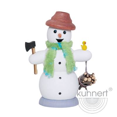 Kuhnert Rauchfigur Schneemann - Räucherfigur Räuchermännchen - als Holzsammler
