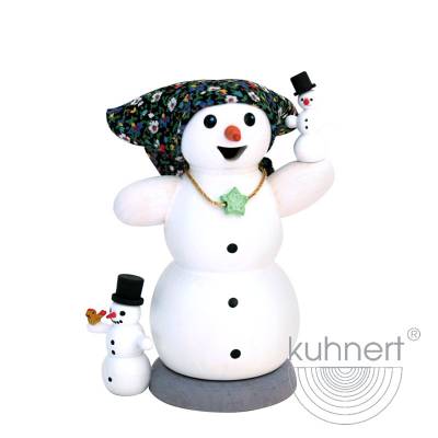Kuhnert Rauchfigur Schneemann - Räucherfigur Räuchermännchen - Schneefrau mit 2 Kindern