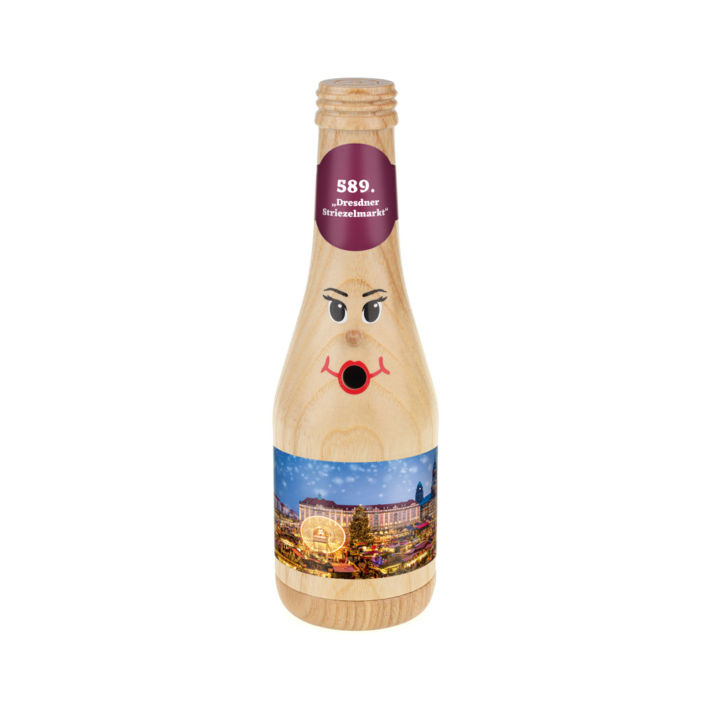 Räucherflasche Räucherfigur Rauchfigur Räuchermännchen Sekt 0,2 natur - "589. Dresdner Striezelmarkt"