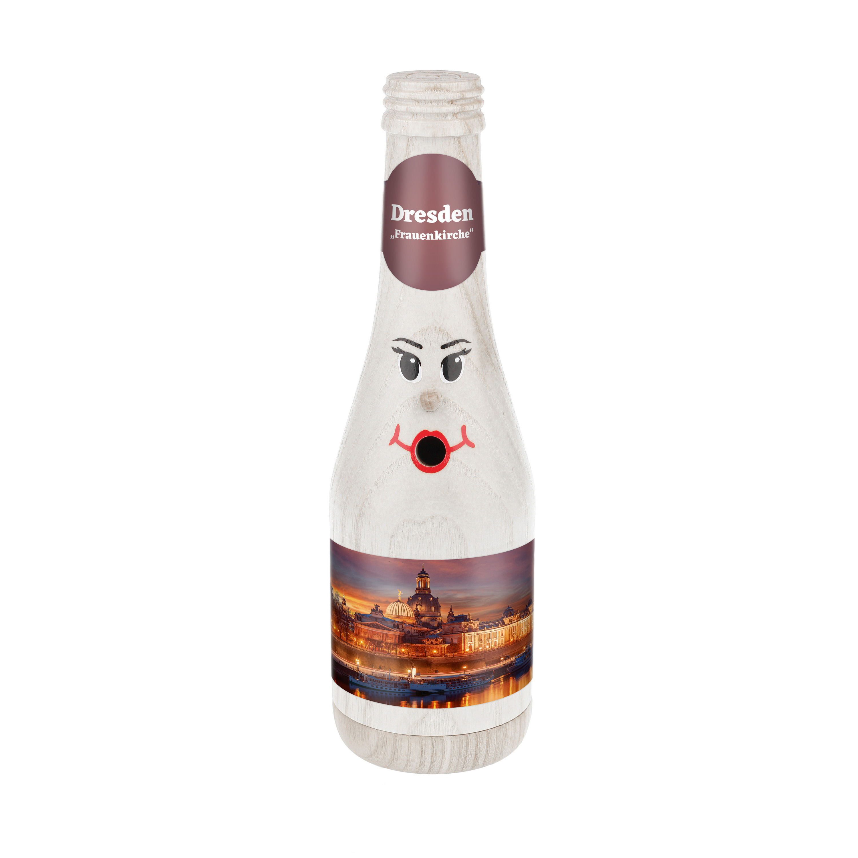 Räucherflasche Räucherfigur Rauchfigur Räuchermännchen Sekt 0,2 weiß - "Dresden Frauenkirche"