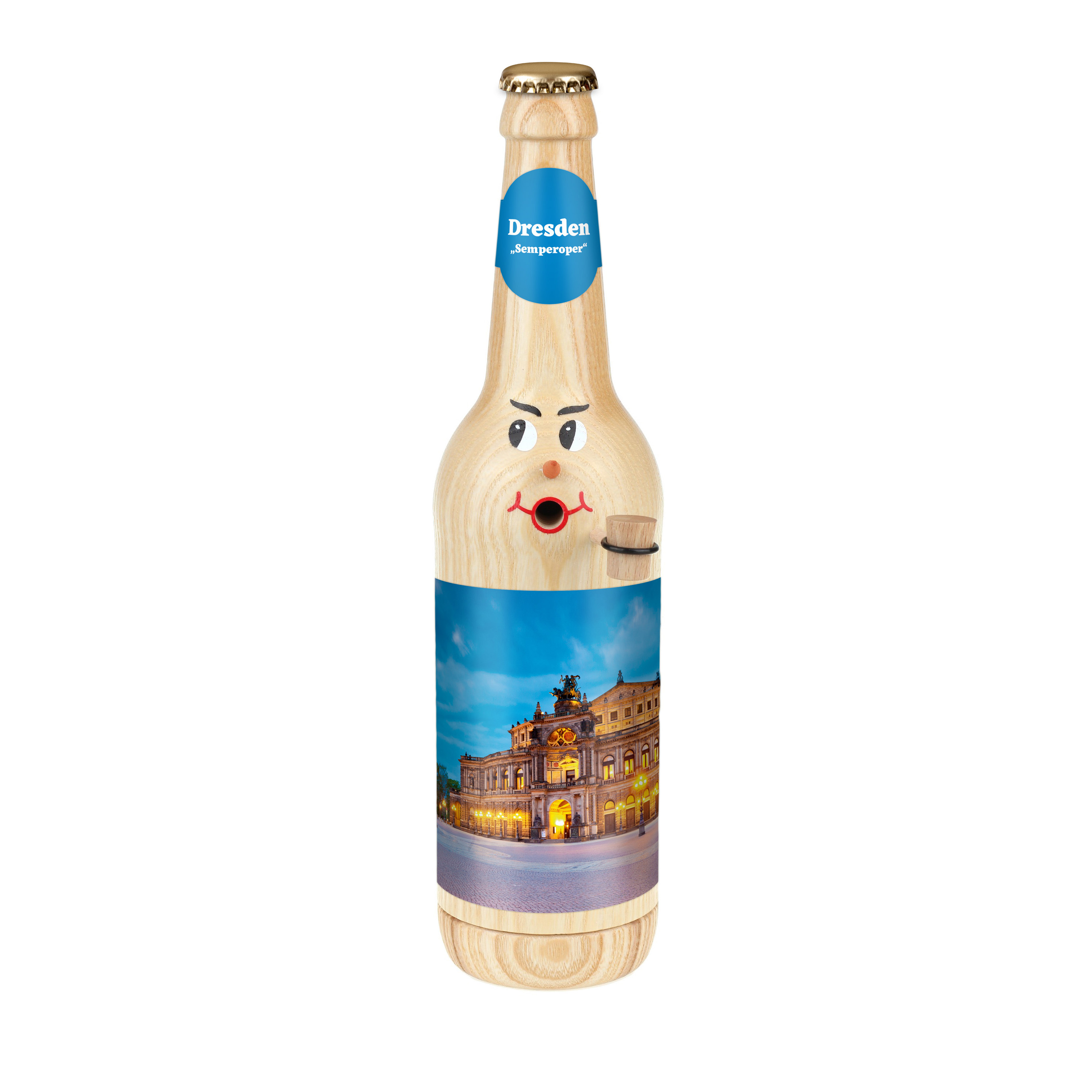 Räucherflasche Bier Longneck 0,5 natur - "Dresden Semperoper"