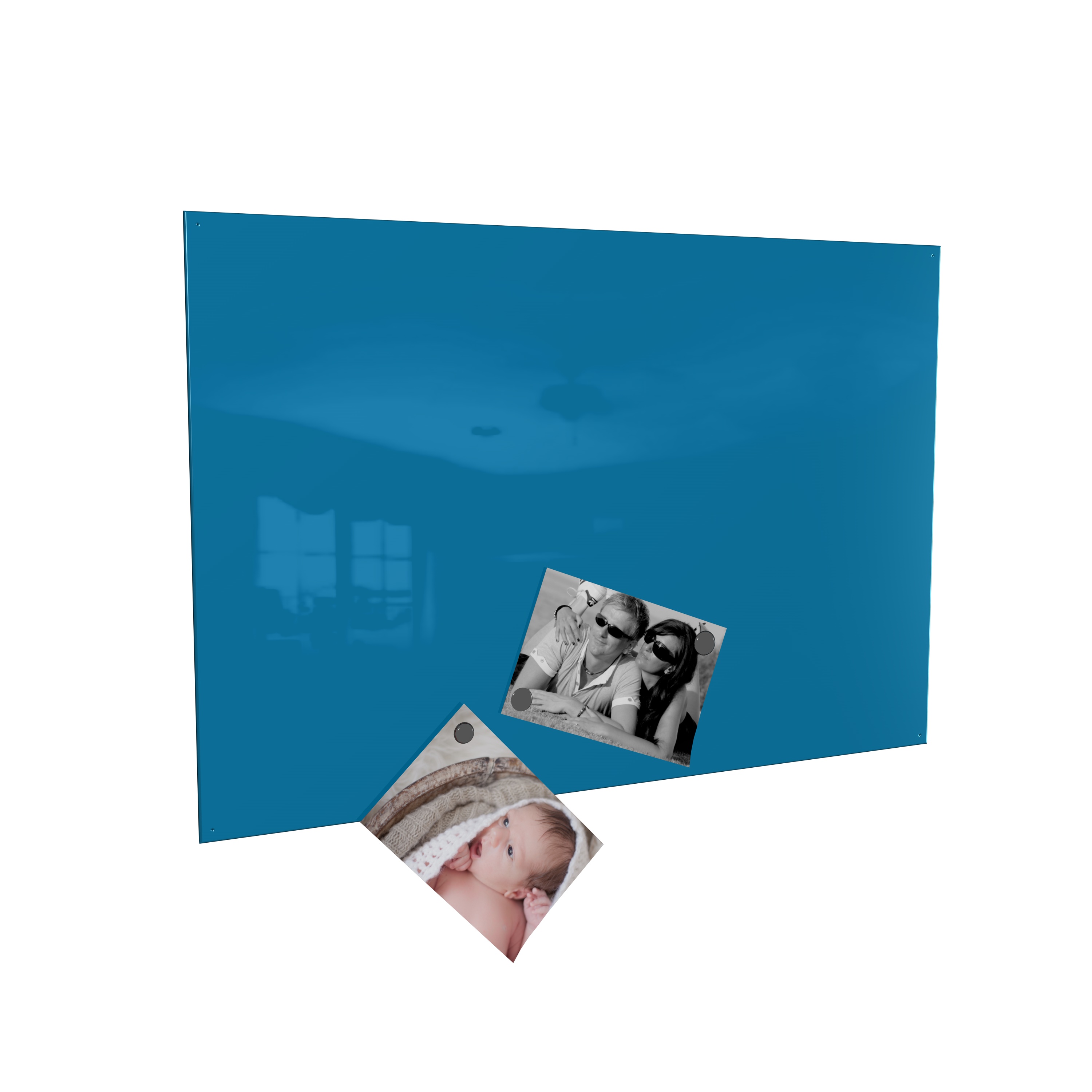 Magnetwand  Magnettafel Memoboard inkl. 4 Magnete - RAL 5015 himmelblau blau - 60 x 90 cm