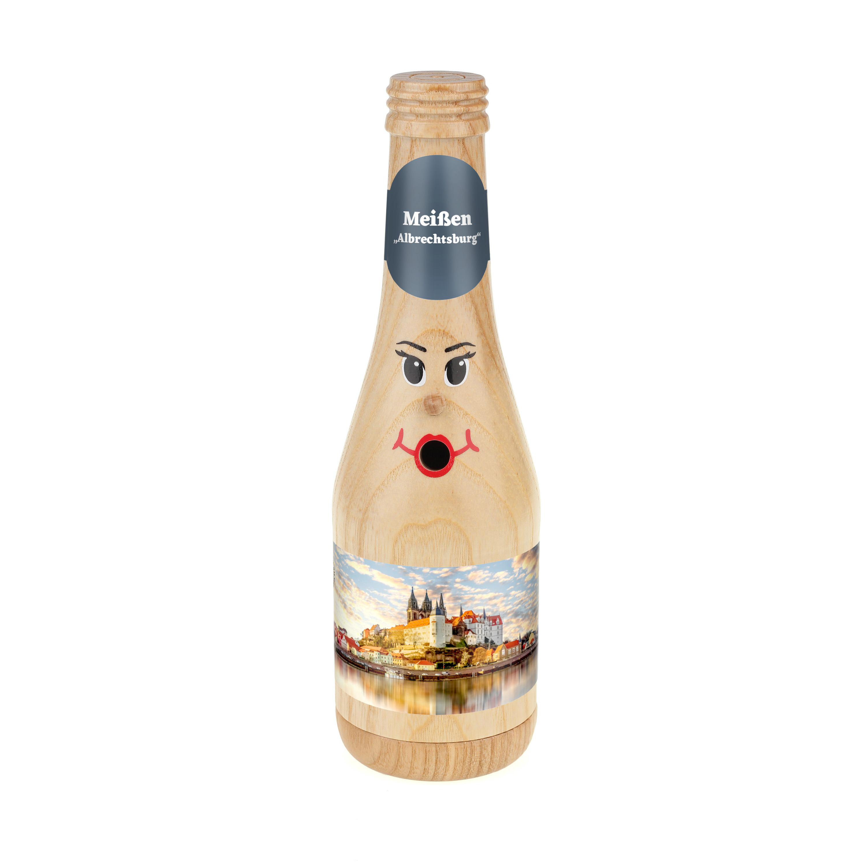 Räucherflasche Räucherfigur Rauchfigur Räuchermännchen Sekt 0,2 natur - "Meißen Albrechtsburg" 