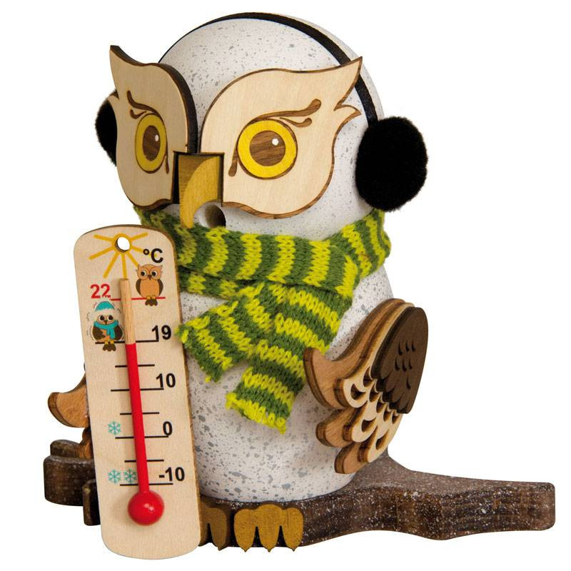 Kuhnert Räuchereule Raucheule Eule - Räucherfigur - Schnee-Eule mit Thermometer Kuhnert Räuchereule Raucheule Eule - Räucherfigur - Schnee-Eule mit Thermometer