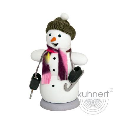 Kuhnert Rauchfigur Schneemann - Räucherfigur Räuchermännchen - mit Schlittschuhe