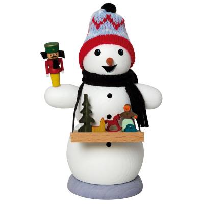 Kuhnert Rauchfigur Schneemann - Räucherfigur Räuchermännchen - als Weihnachtsmarkthändler