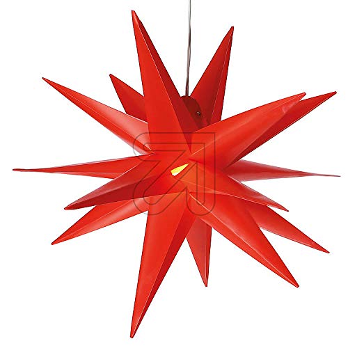 Weihnachtsstern Adventsstern Kunststoff Stern - Farbe: rot - Größe: 35 cm (für Innenbereich und Außenbereich) 
