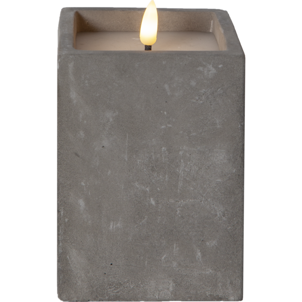 LED Stumpenkerze "Flame Cem" - 9 x 14,5 cm