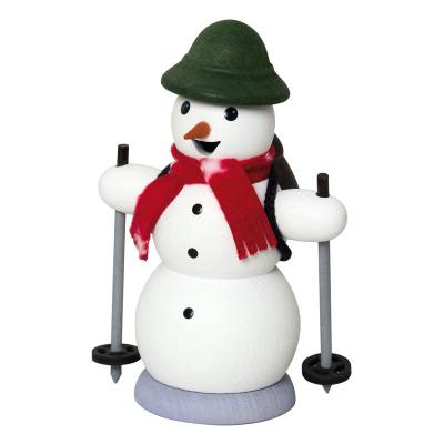Kuhnert Rauchfigur Schneemann - Räucherfigur Räuchermännchen - als Schneewanderer