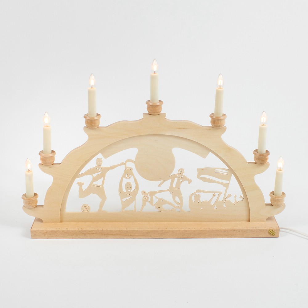 Holz Schwibbogen Lichterbogen - Motiv: Fußball (verschiedene Größen wählbar) Holz Schwibbogen Lichterbogen - Motiv: Fußball (verschiedene Größen wählbar)