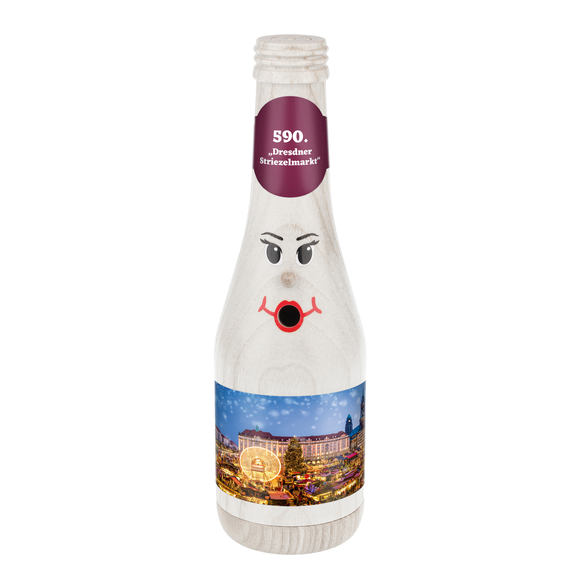 Räucherflasche Räucherfigur Rauchfigur Räuchermännchen Sekt 0,2 weiß - "590. Dresdner Striezelmarkt"