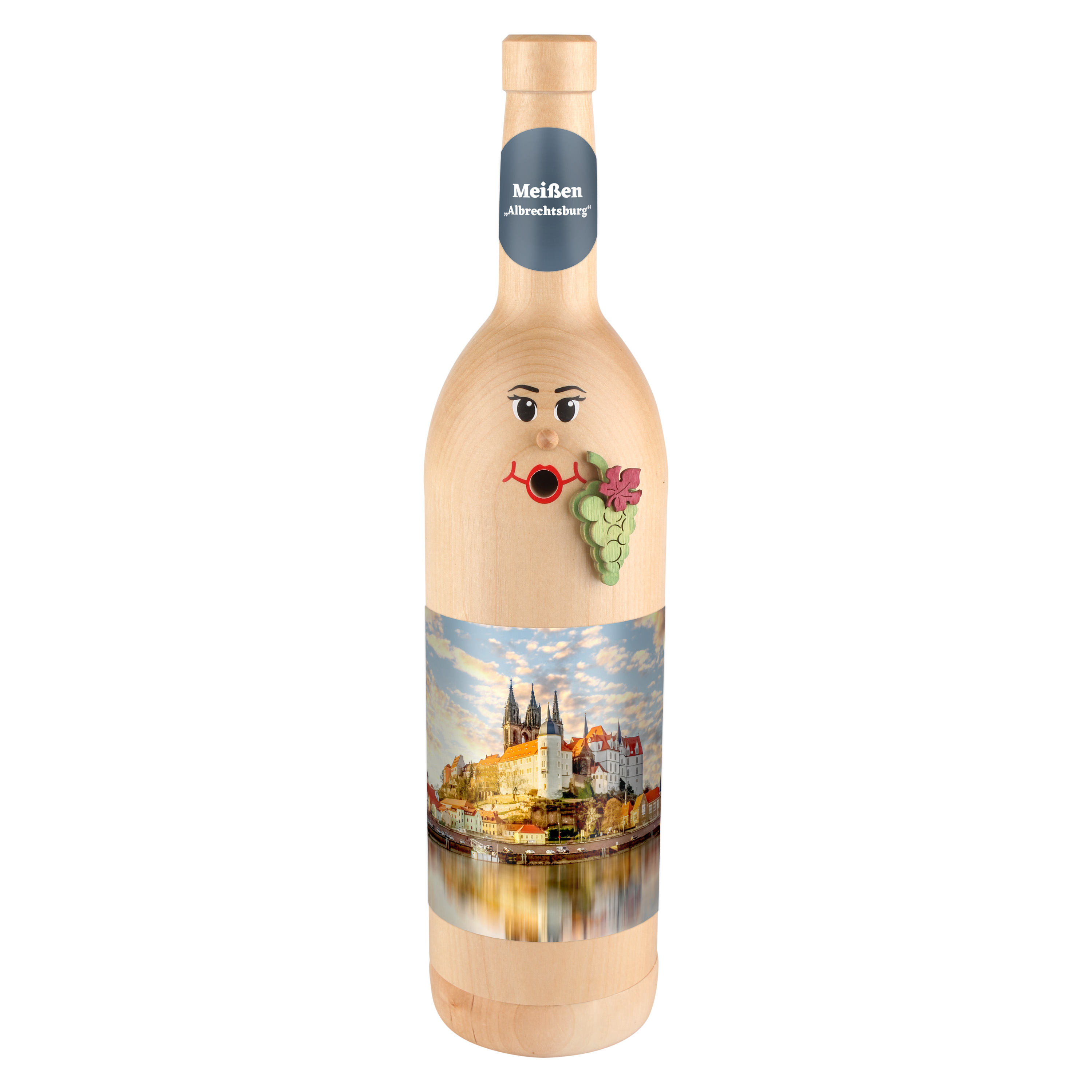 Räucherflasche Räucherfigur Rauchfigur Räuchermännchen Wein Wackerbarth 0,7 natur - "Meißen Albrechtsburg" 
