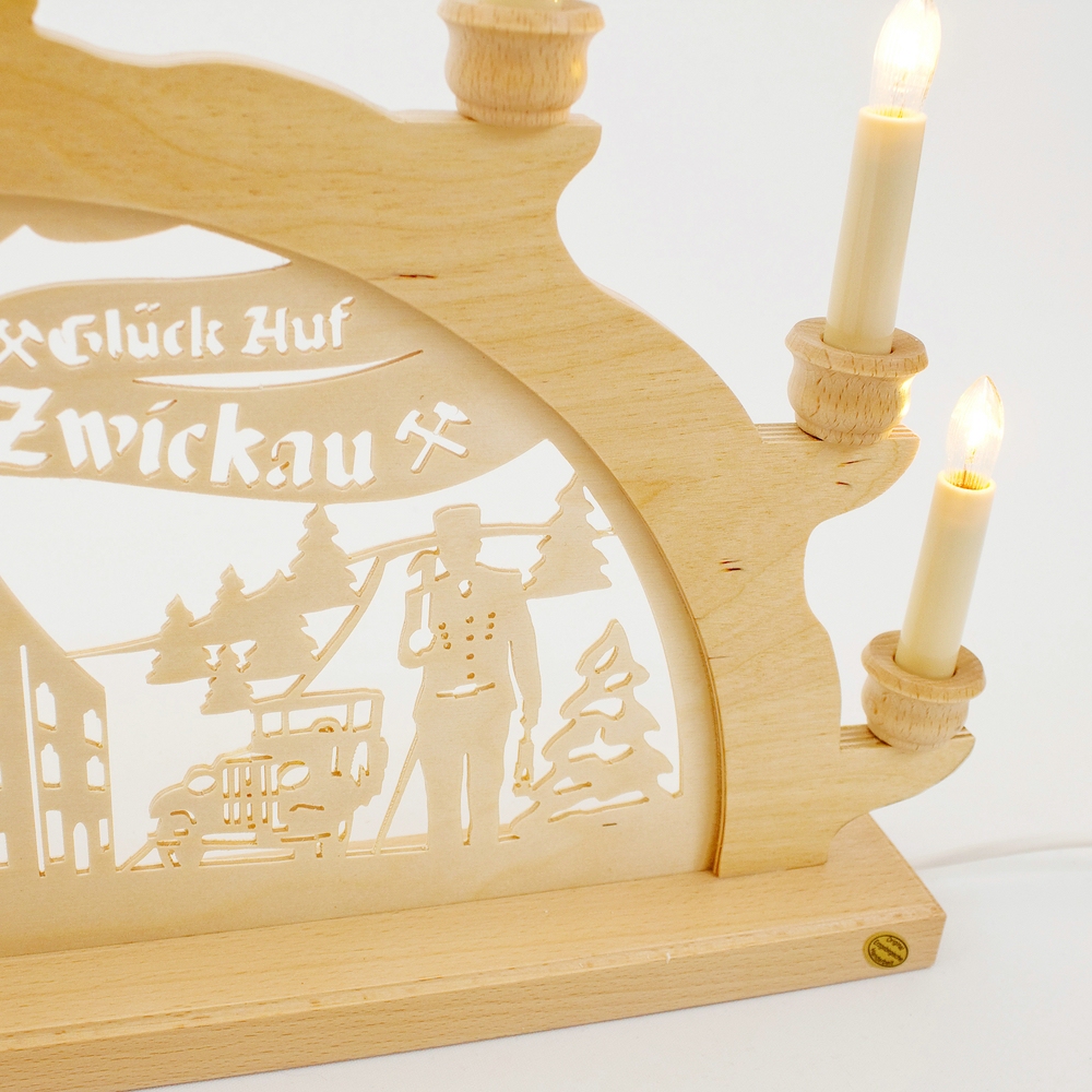 Holz Schwibbogen Lichterbogen - Motiv: Zwickau 50 cm