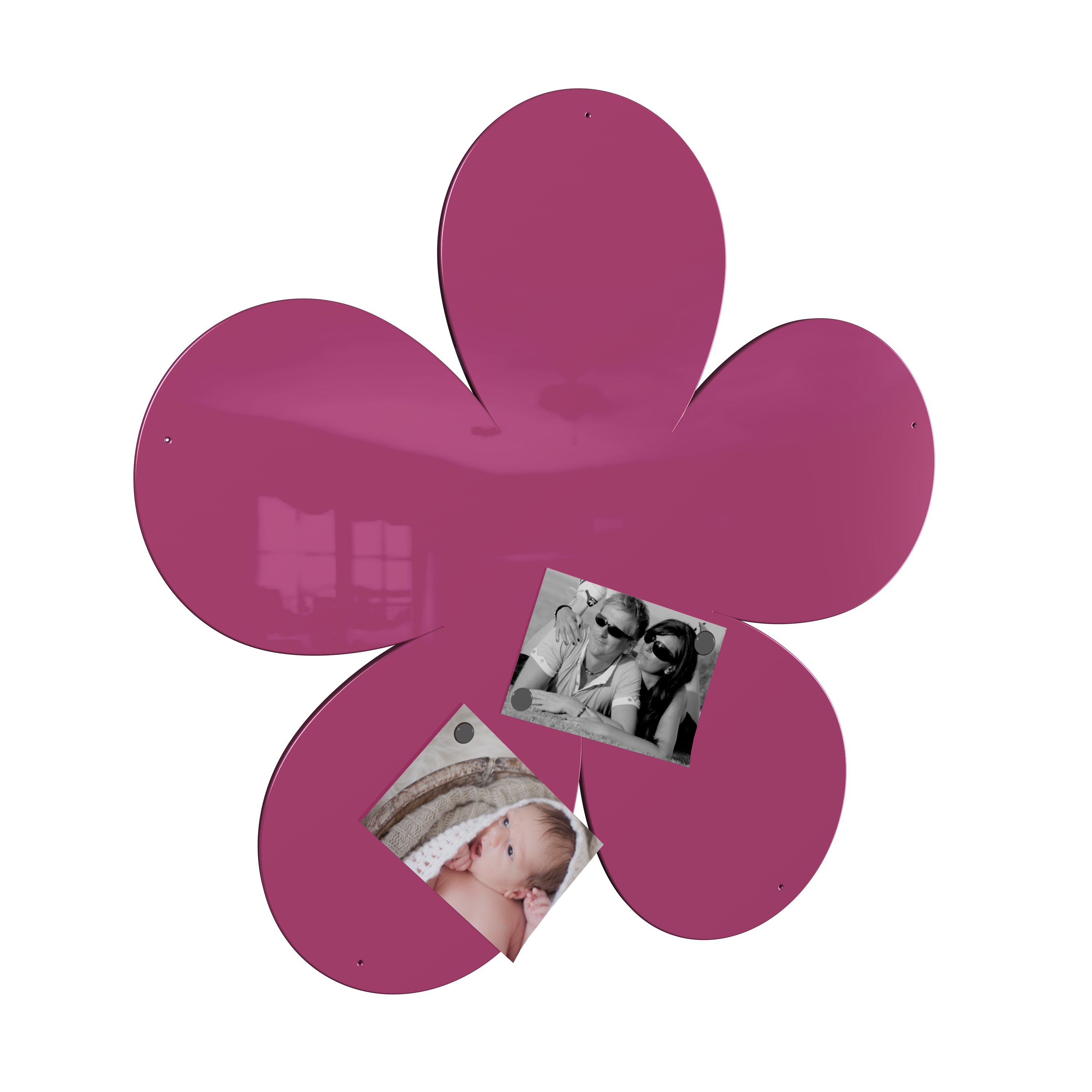 Magnetwand Magnettafel Memoboard - Blume - RAL 4010 telemagenta pink rosa