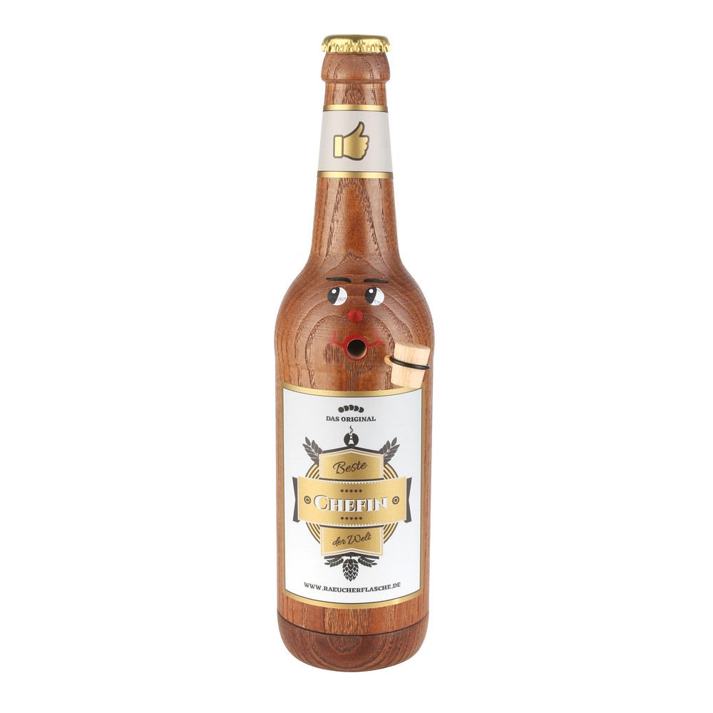 Räucherflasche Räucherfigur Rauchfigur Räuchermännchen Bier Longneck 0,5 braun - "Beste Chefin" Räucherflasche Räucherfigur Rauchfigur Räuchermännchen Bier Longneck 0,5 braun - "Beste Chefin"