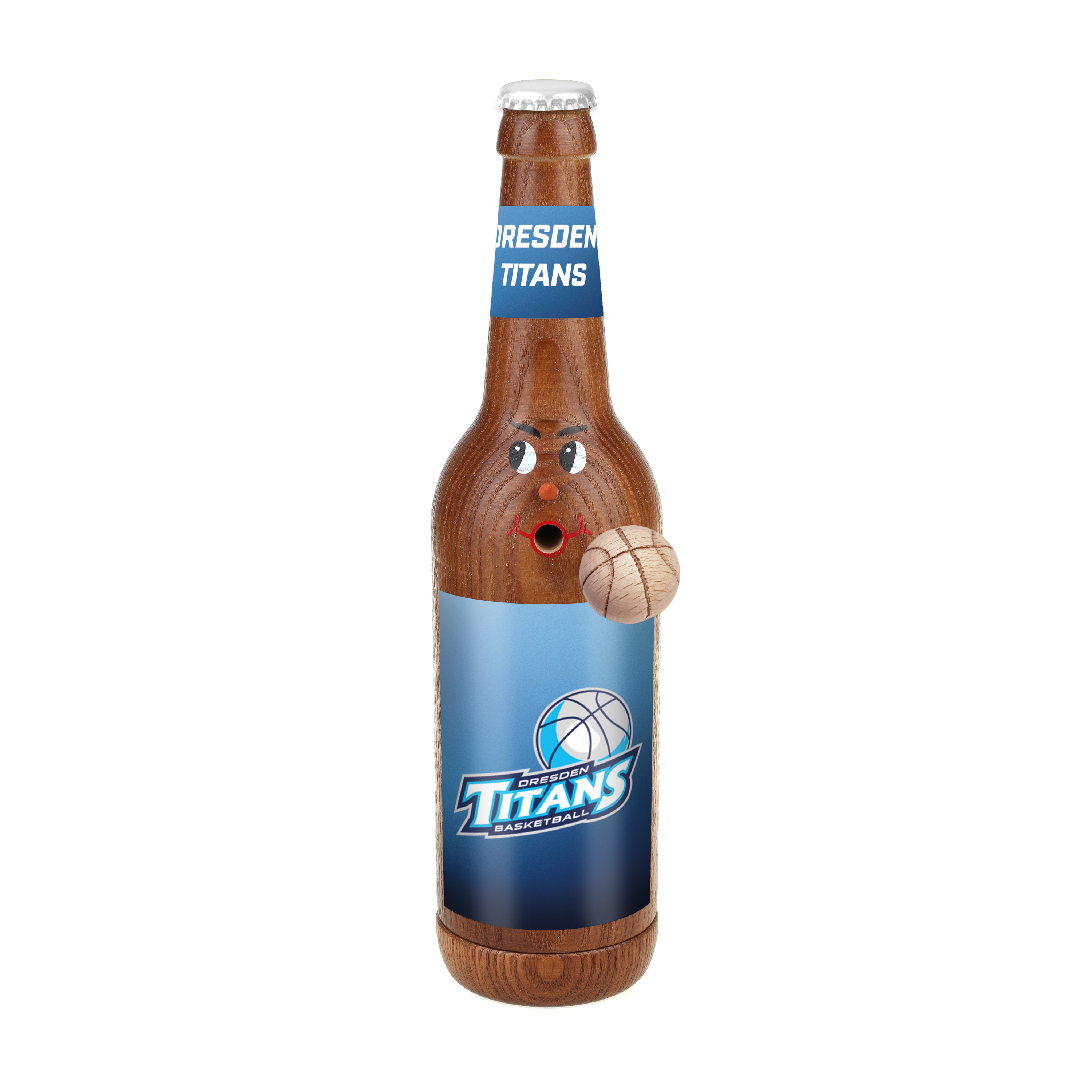 Räucherflasche Räucherfigur Rauchfigur Räuchermännchen Bier 0,5 "Dresden Titans" 