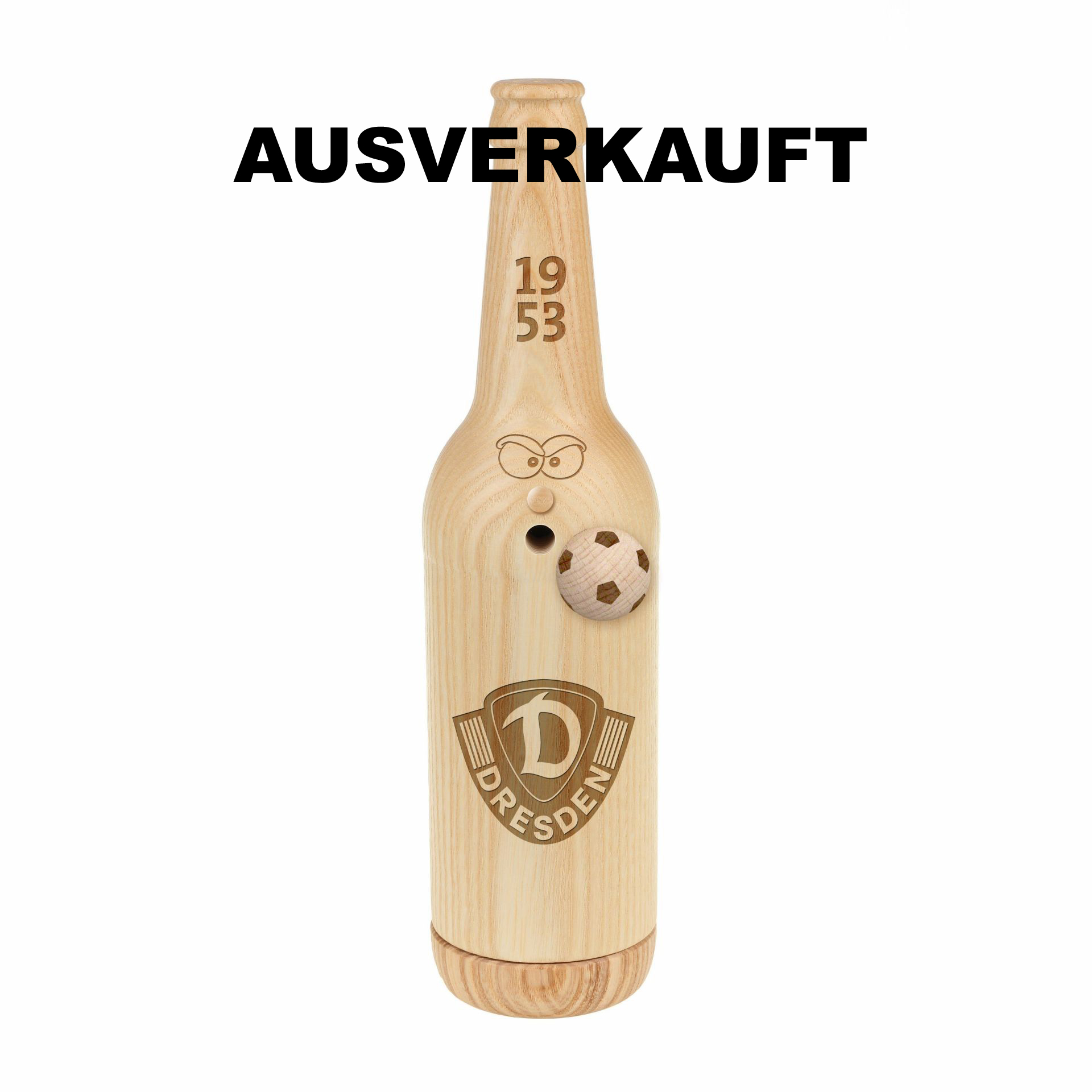 Limitierte Räucherflasche Räucherfigur Rauchfigur Räuchermännchen Bier 0,5 natur Dynamo Dresden als Branding