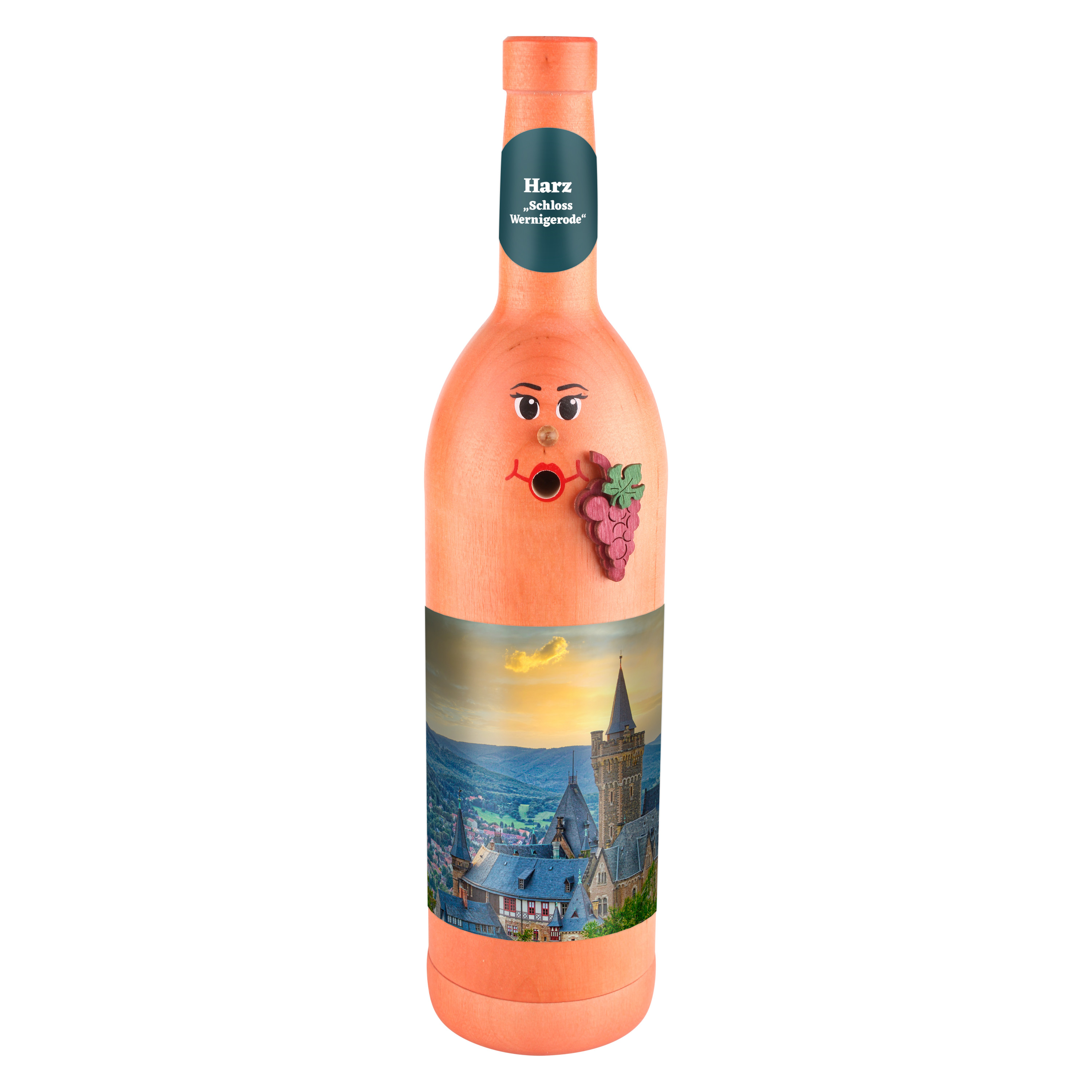 Räucherflasche Räucherfigur Rauchfigur Räuchermännchen Wein Wackerbarth 0,7 rose - "Harz Schloss Wernigerode"