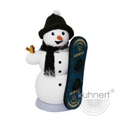 Kuhnert Rauchfigur Schneemann - Räucherfigur Räuchermännchen - mit Snowboard