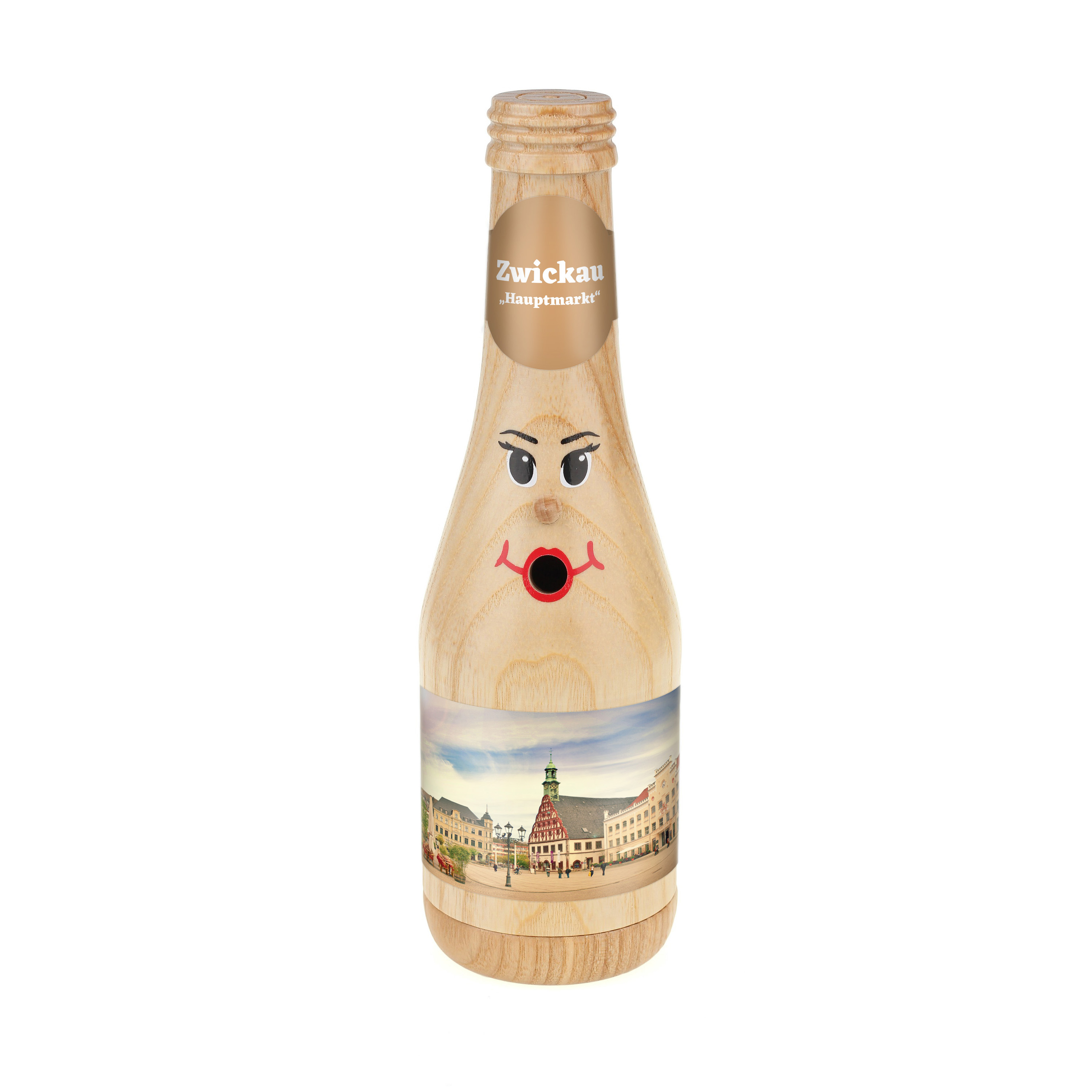 Räucherflasche Räucherfigur Rauchfigur Räuchermännchen Sekt 0,2 natur - "Zwickau Hauptmarkt"