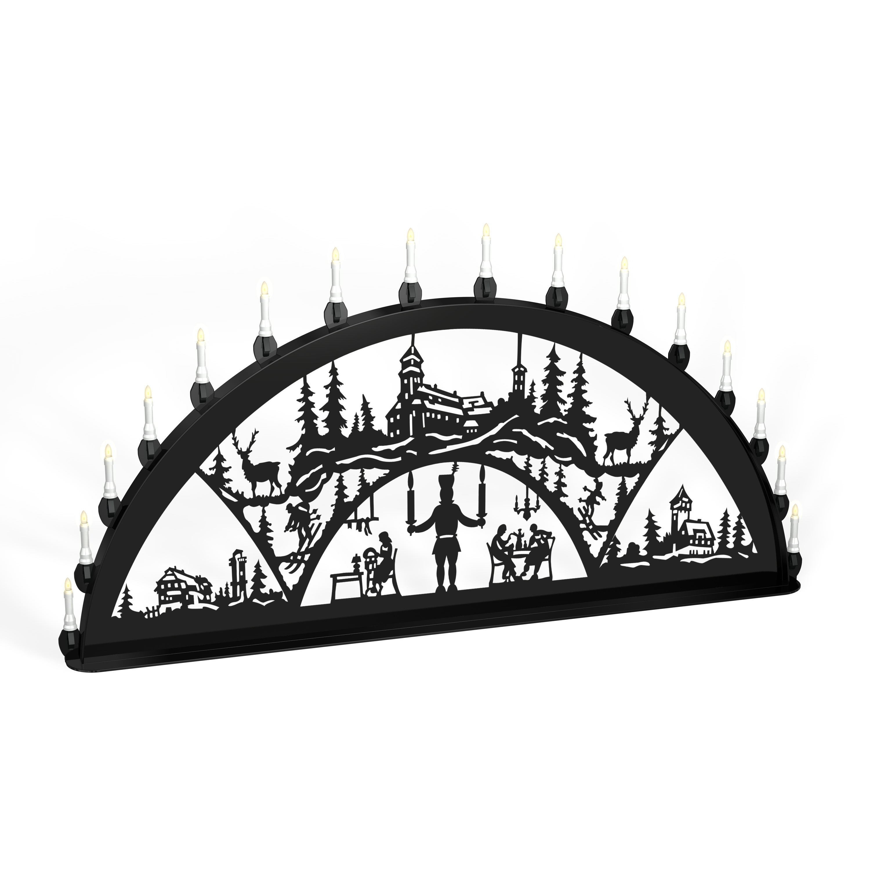 Außenschwibbogen Schwibbogen Lichterbogen Metall - Motiv: Fichtelberg 1,2 m tiefschwarz (RAL 9005) glänzend Außenschwibbogen Schwibbogen Lichterbogen Metall - Motiv: Fichtelberg 1,2 m tiefschwarz (RAL 9005) glänzend