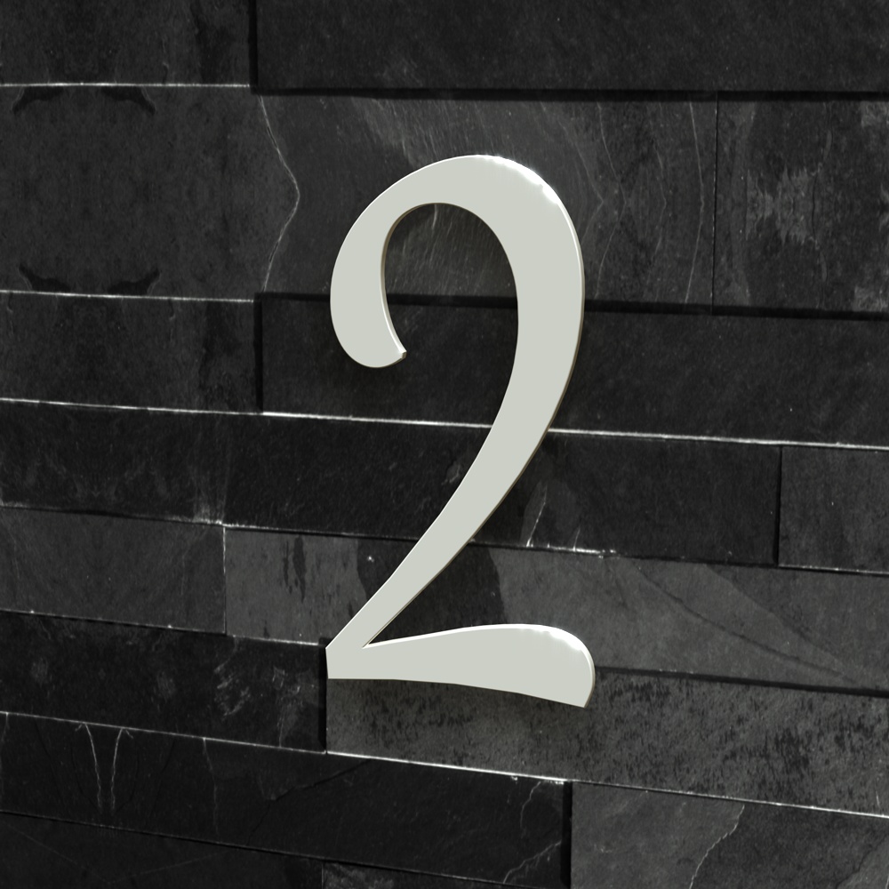 Hausnummer Klassisch - "2" - 30 cm - RAL 9003 signalweiß wie weiss Hausnummer Klassisch - "2" - 30 cm - RAL 9003 signalweiß wie weiss