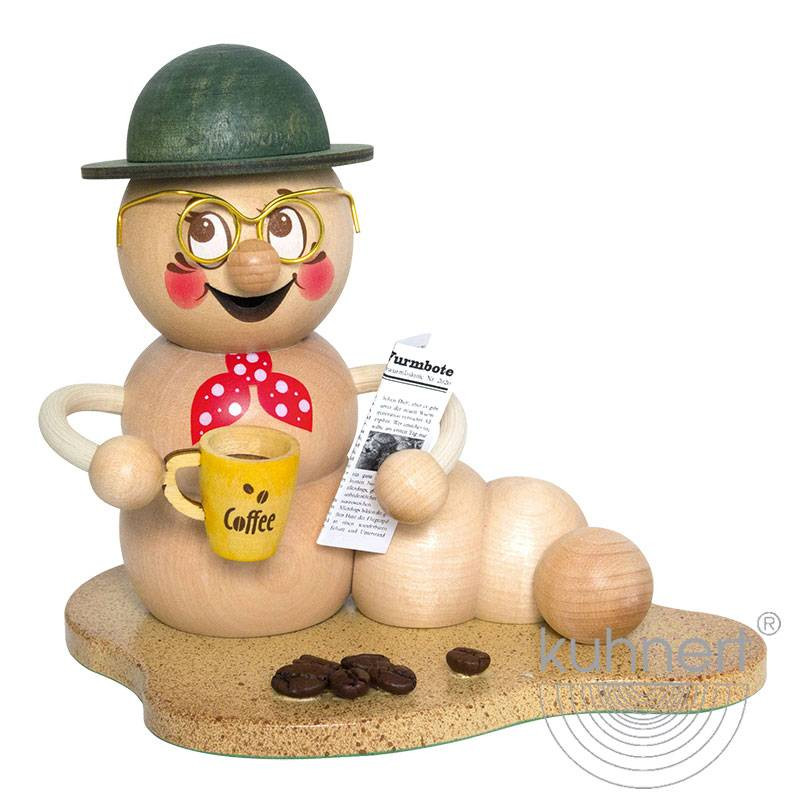 Kuhnert Rauchwurm Rudi - Rauchfigur Räuchermännchen - Kaffeepause