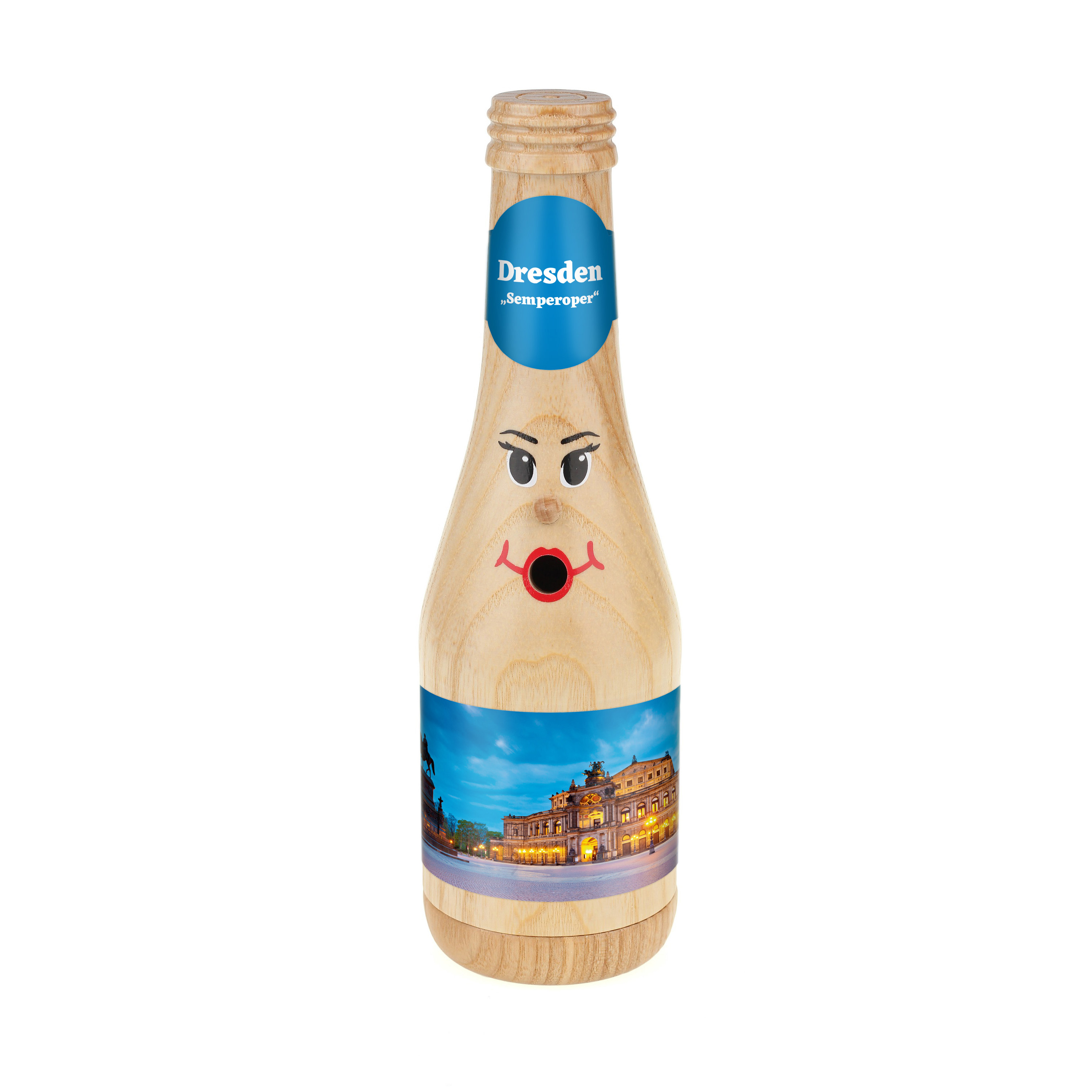 Räucherflasche Räucherfigur Rauchfigur Räuchermännchen Sekt 0,2 natur - "Dresden Semperoper"