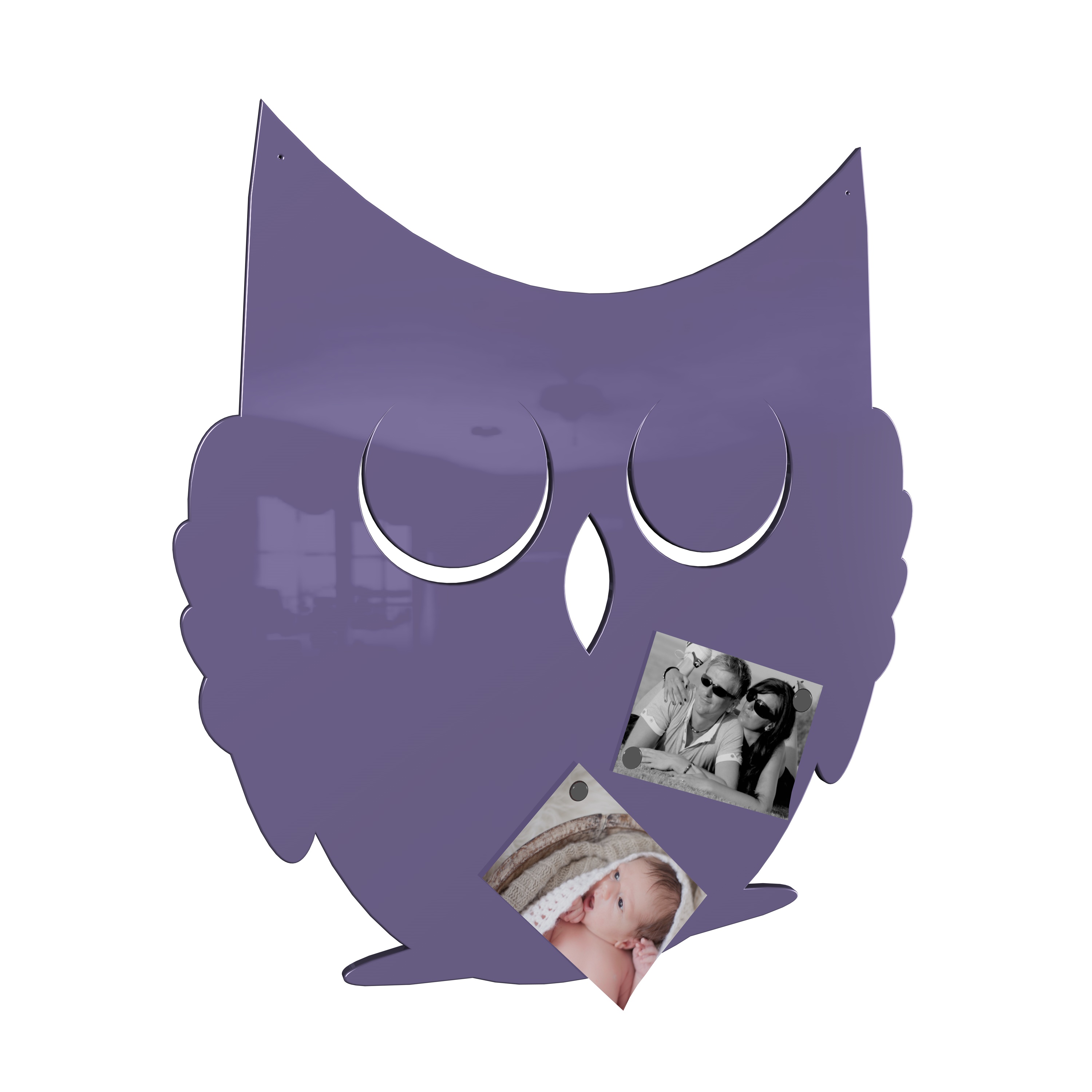 Magnetwand Magnettafel Memoboard - Eule - RAL 4005 blaulila flieder lila Magnetwand Magnettafel Memoboard - Eule - RAL 4005 blaulila flieder lila