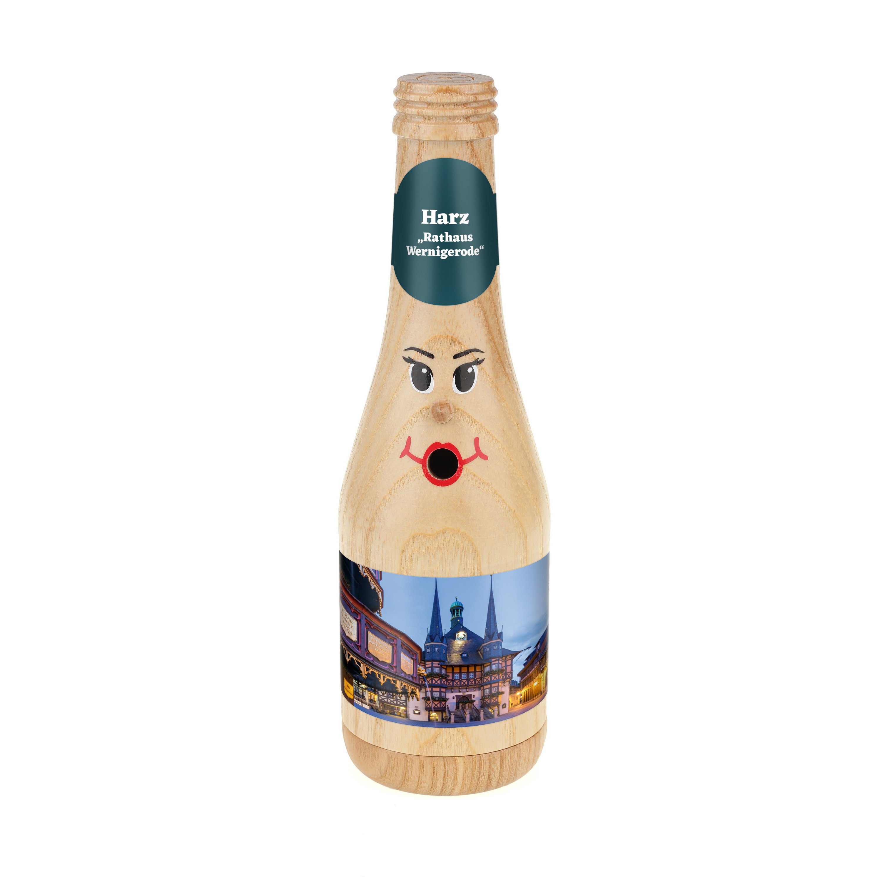 Räucherflasche Räucherfigur Rauchfigur Räuchermännchen Sekt 0,2 natur - "Harz Rathaus Wernigerode" 