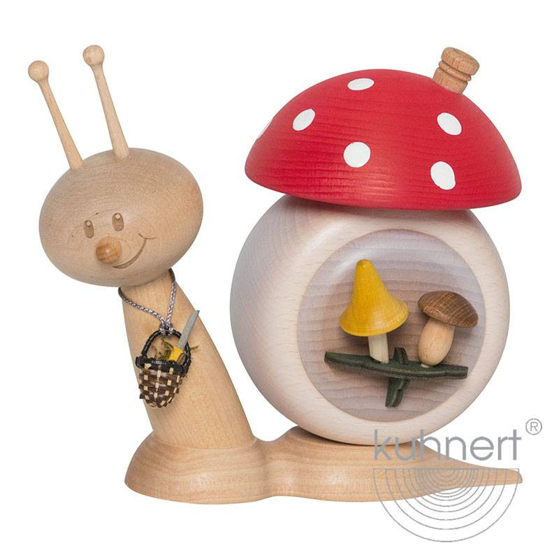 Kuhnert Rauchschnecke Schnecke Sunny - Räucherfigur Räuchermännchen - Pilzschnecke Pilz