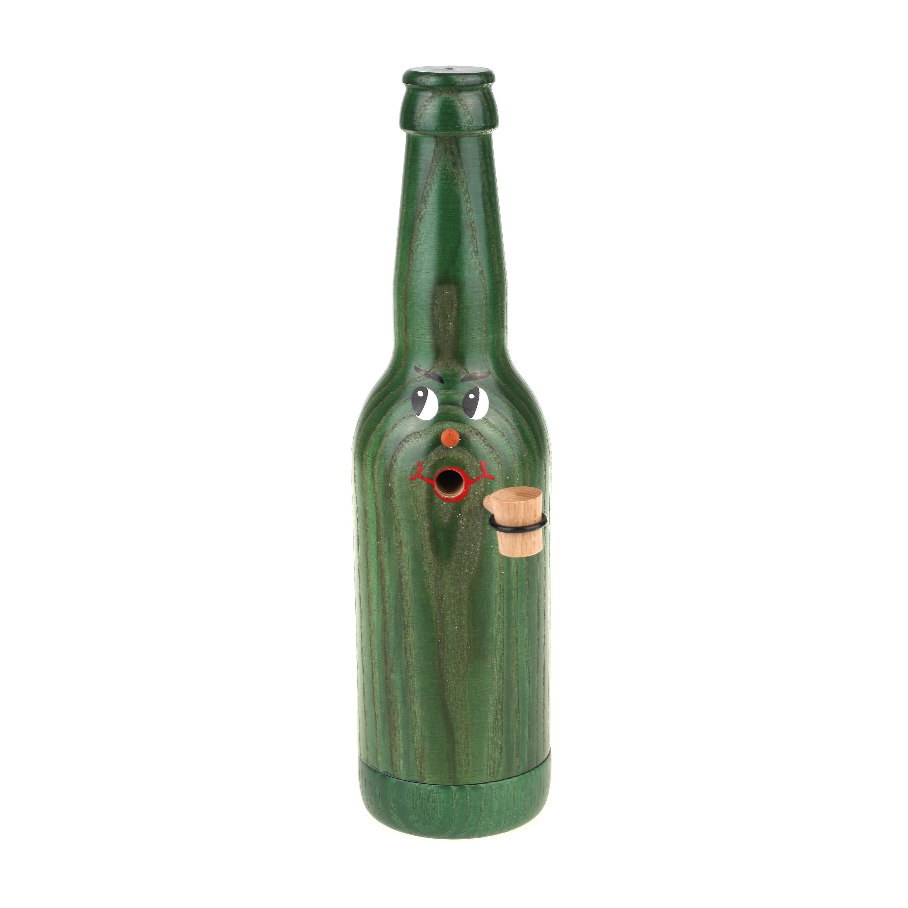 Räucherflasche Räucherfigur Rauchfigur Räuchermännchen Bier Longneck 0,33 - grün