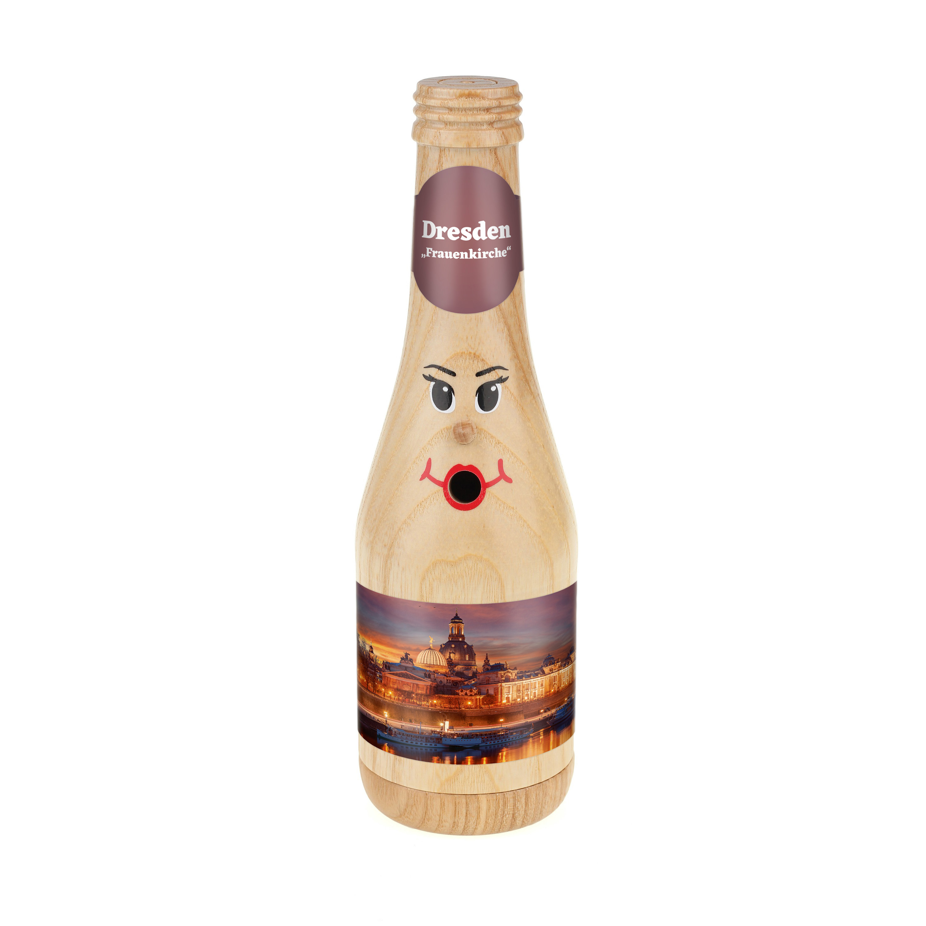 Räucherflasche Räucherfigur Rauchfigur Räuchermännchen Sekt 0,2 natur - "Dresden Frauenkirche"