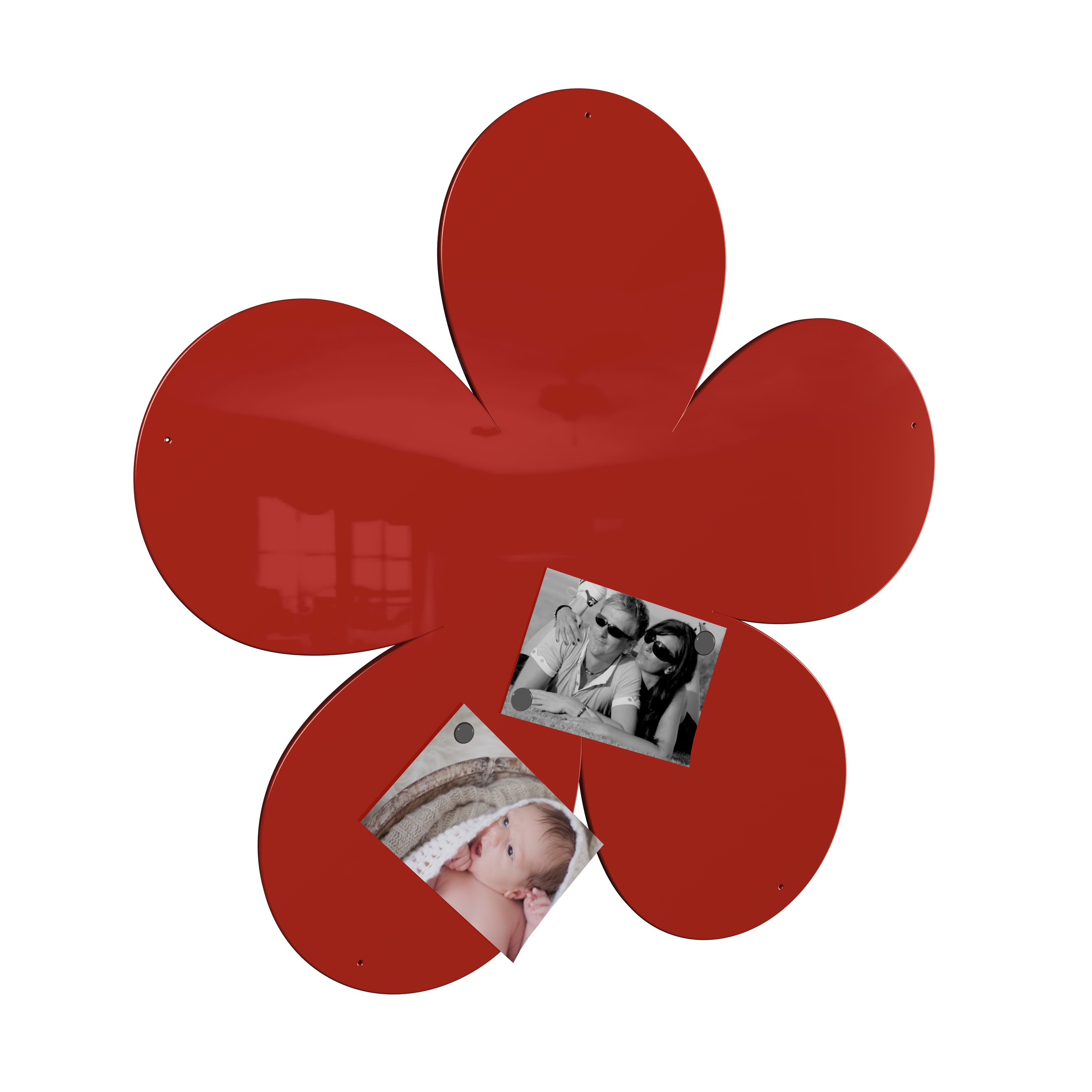 Magnetwand Magnettafel Memoboard - Blume - RAL 3020 verkehrsrot rot