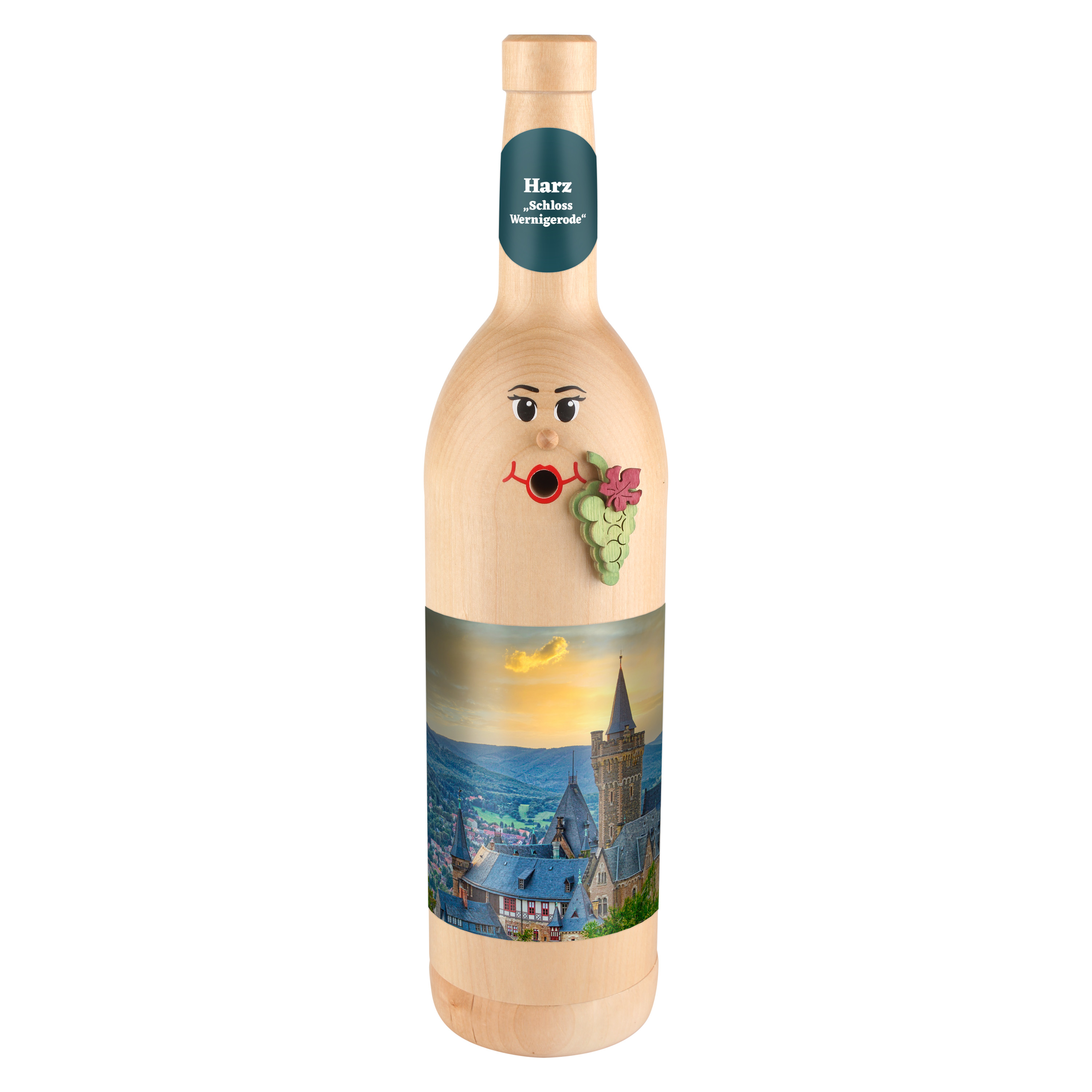 Räucherflasche Räucherfigur Rauchfigur Räuchermännchen Wein Wackerbarth 0,7 natur - "Harz Schloss Wernigerode" 