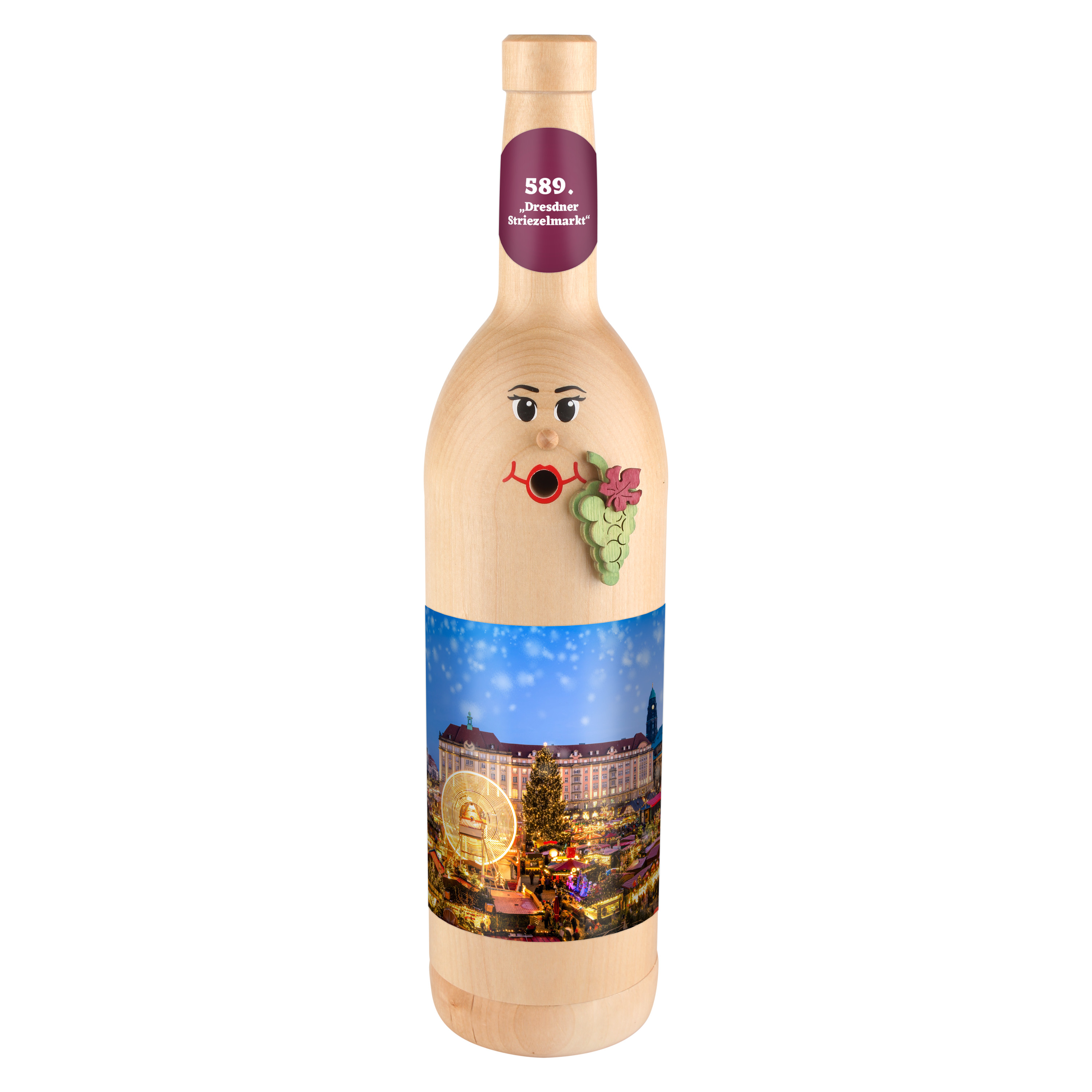 Räucherflasche Räucherfigur Rauchfigur Räuchermännchen Wein Wackerbarth 0,7 natur - "Dresden Striezelmarkt"
