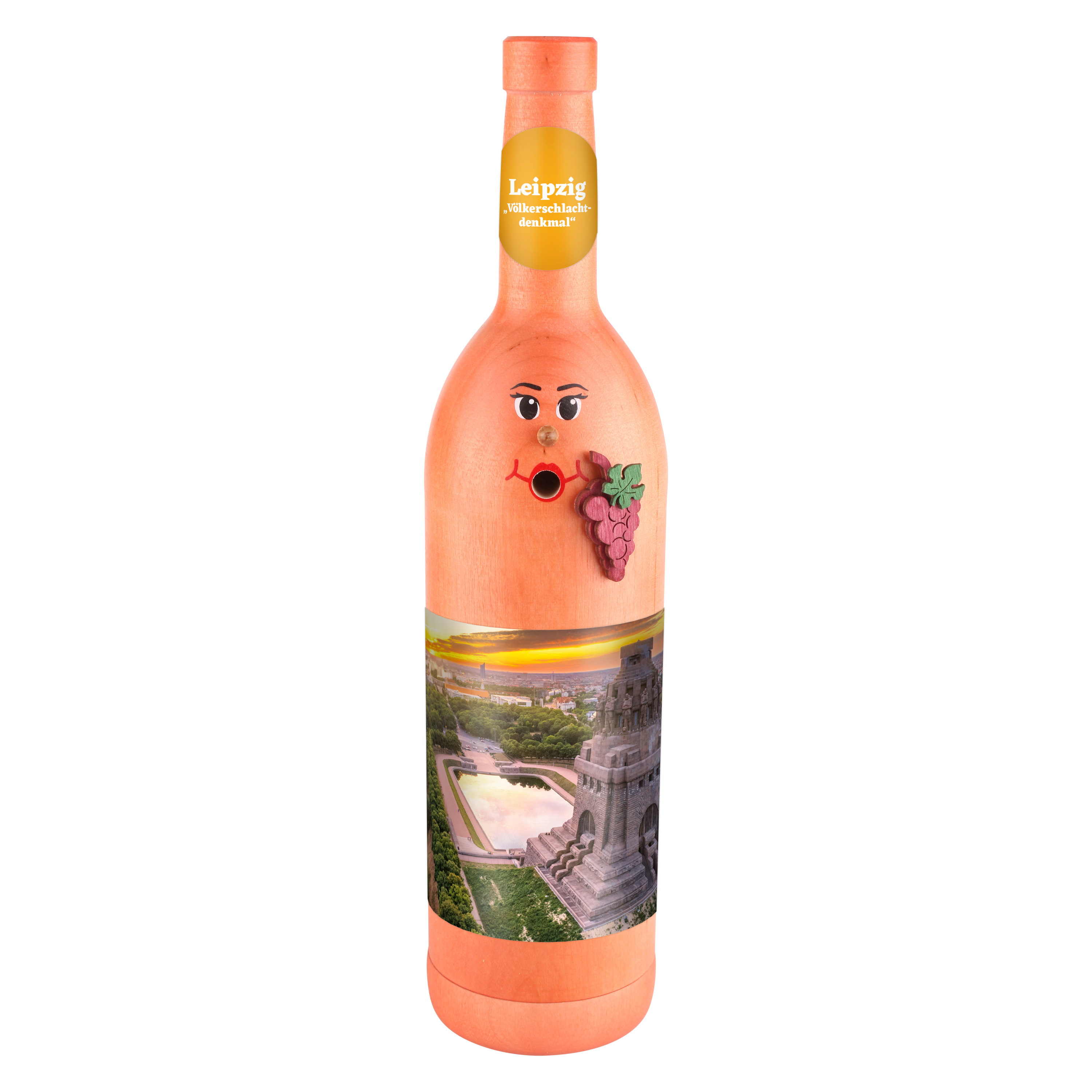 Räucherflasche Räucherfigur Rauchfigur Räuchermännchen Wein Wackerbarth 0,7 rose - "Leipzig Völkerschlachtdenkmal" 