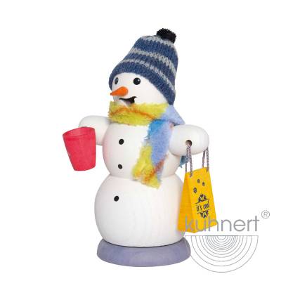 Kuhnert Rauchfigur Schneemann - Räucherfigur Räuchermännchen - mit Glühweintasse