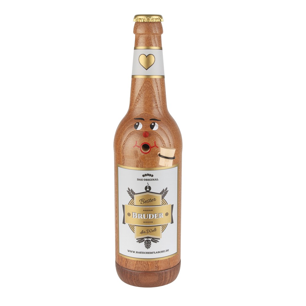 Räucherflasche Räucherfigur Rauchfigur Räuchermännchen Bier Longneck 0,5 braun - "Bester Bruder" Räucherflasche Räucherfigur Rauchfigur Räuchermännchen Bier Longneck 0,5 braun - "Bester Bruder"