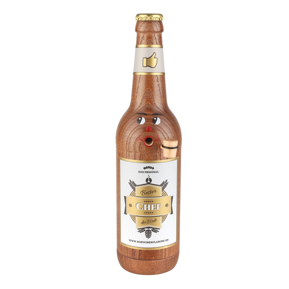 Räucherflasche Räucherfigur Rauchfigur Räuchermännchen Bier Longneck 0,5 braun - "Bester Chef" Räucherflasche Räucherfigur Rauchfigur Räuchermännchen Bier Longneck 0,5 braun - "Bester Chef"
