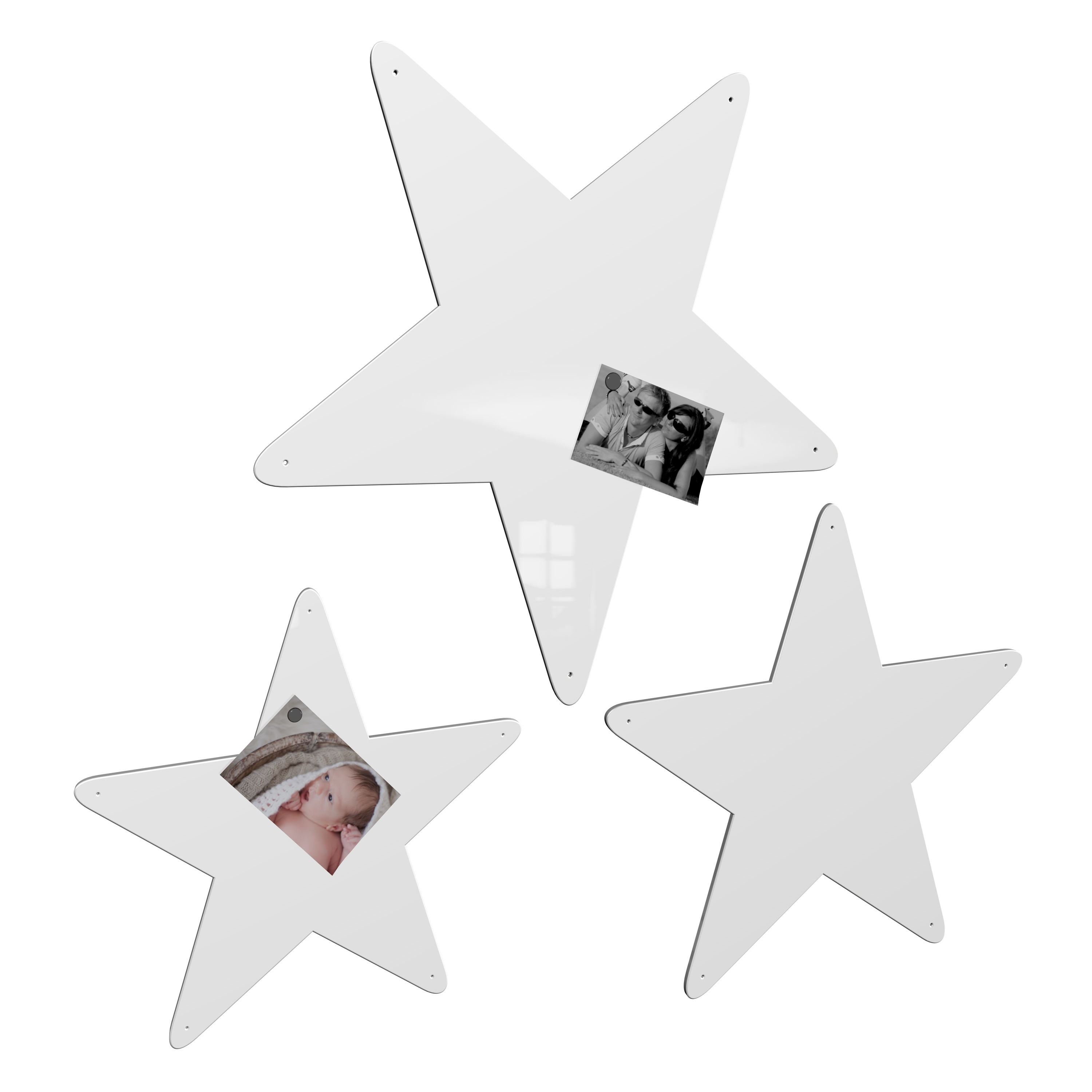 Magnetwand Magnettafel Memoboard - Sterne 3er-Set - RAL 9003 signalweiß weiß Magnetwand Magnettafel Memoboard - Sterne 3er-Set - RAL 9003 signalweiß weiß