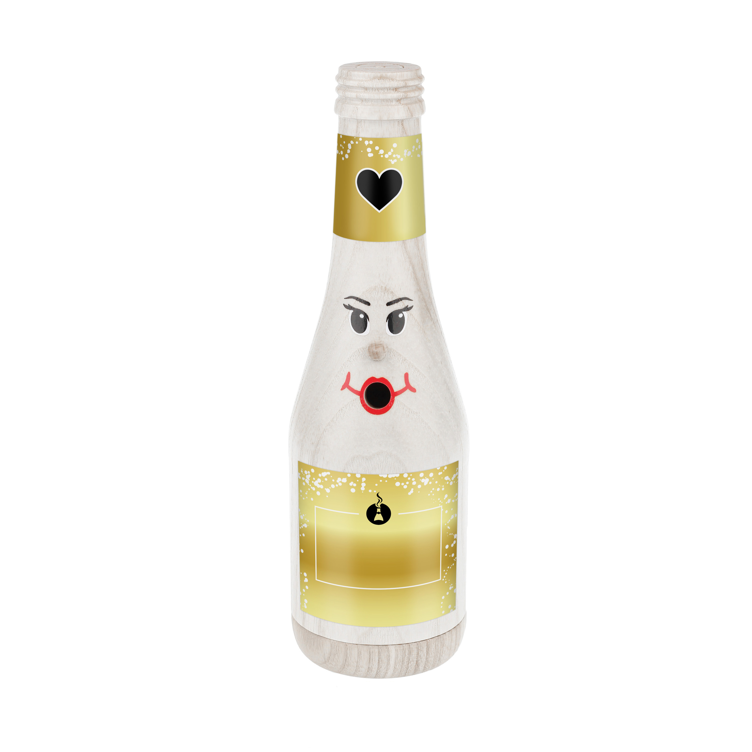 Räucherflasche Räucherfigur Rauchfigur Räuchermännchen Sekt 0,2 weiß - "Besten - zur Selbstgestaltung "