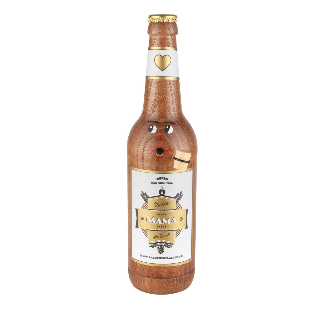 Räucherflasche Räucherfigur Rauchfigur Räuchermännchen Bier Longneck 0,5 braun - "Beste Mama" Räucherflasche Räucherfigur Rauchfigur Räuchermännchen Bier Longneck 0,5 braun - "Beste Mama"