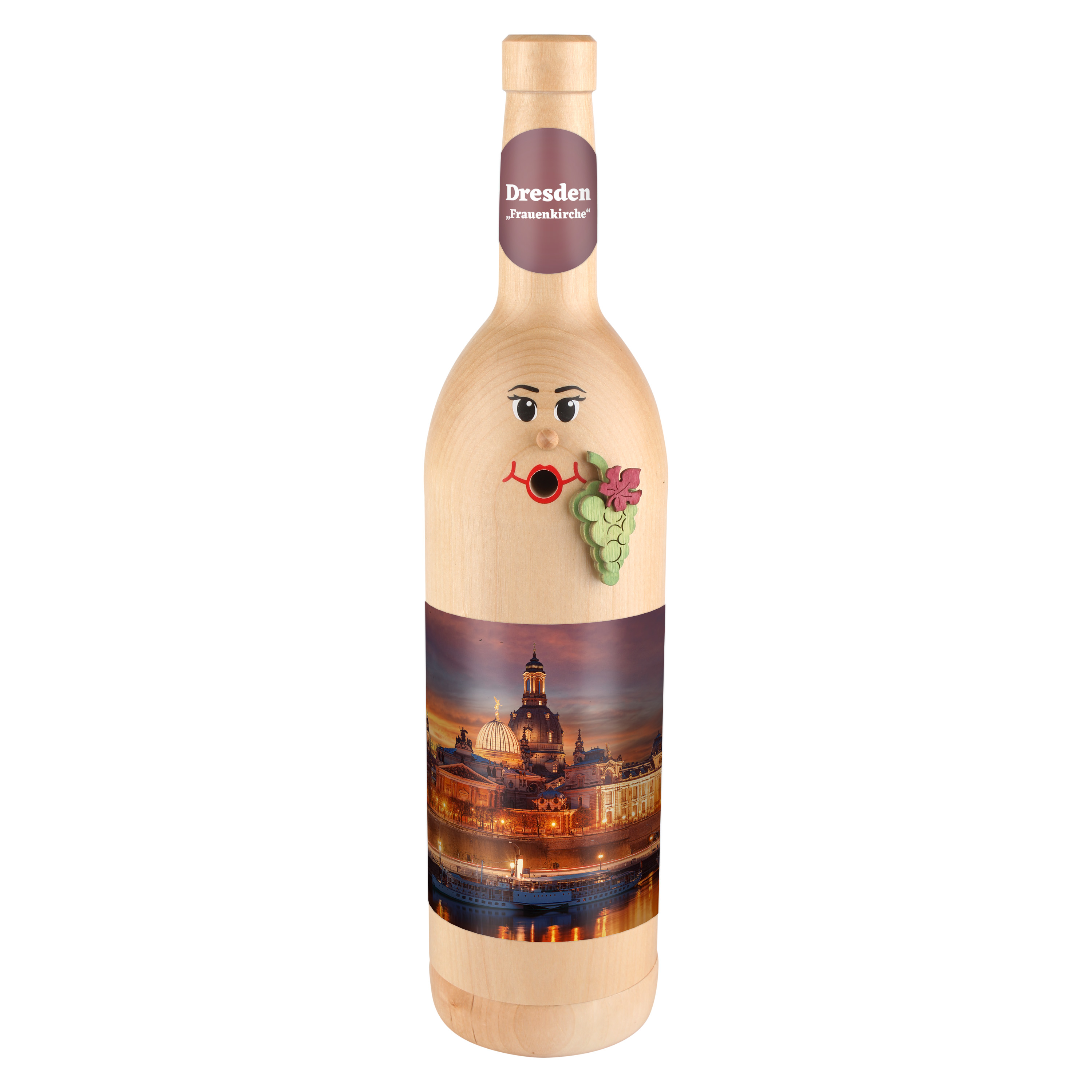 Räucherflasche Räucherfigur Rauchfigur Räuchermännchen Wein Wackerbarth 0,7 natur - "Dresden Frauenkirche"