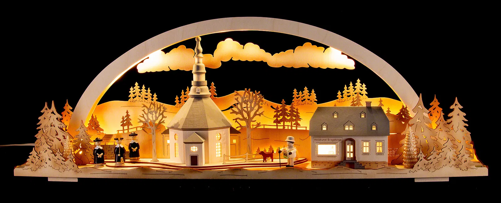 Diorama-Holzleuchter "Seiffen Erzgebirge"