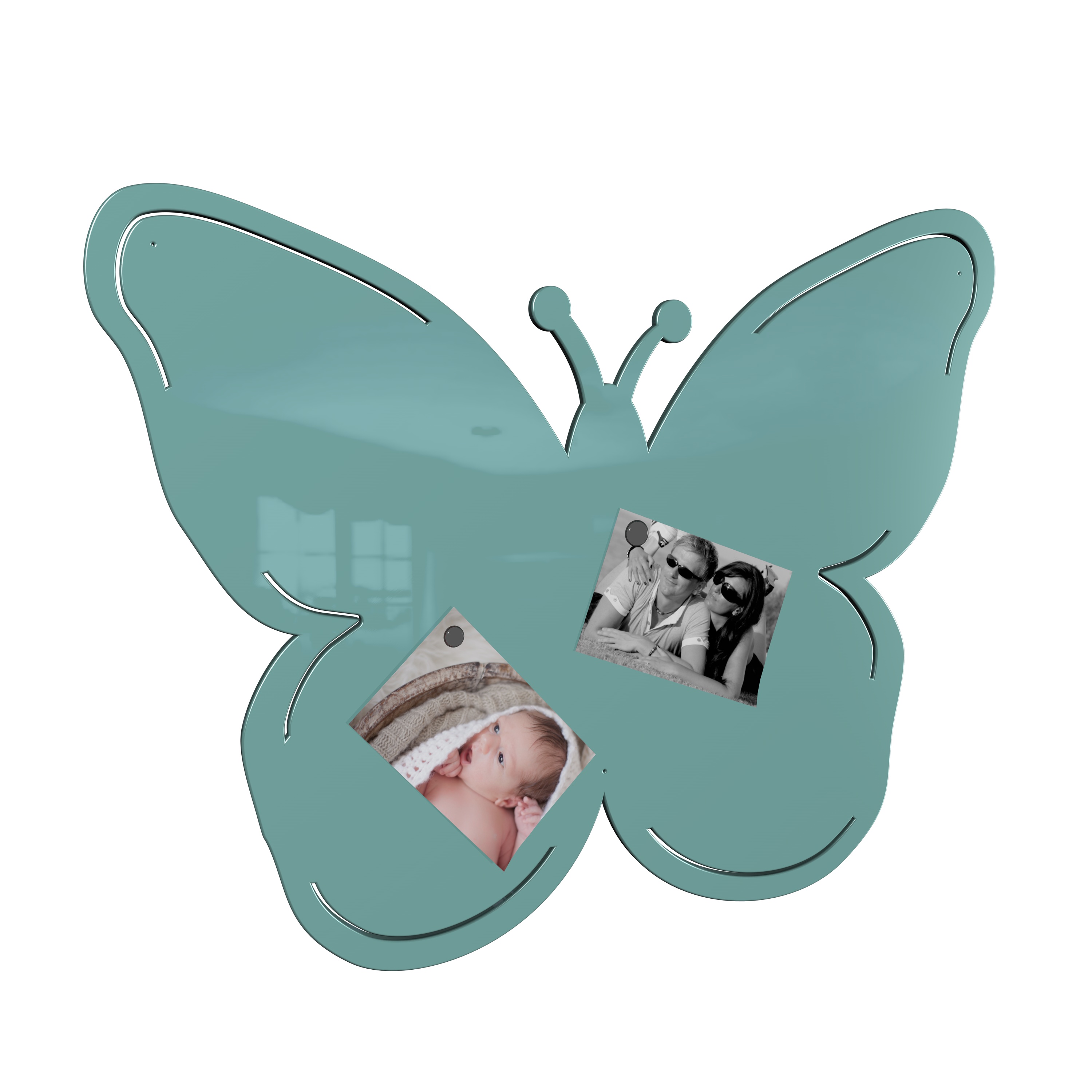 Magnetwand Magnettafel Memoboard - Schmetterling - RAL 6027 lichtgrün türkis